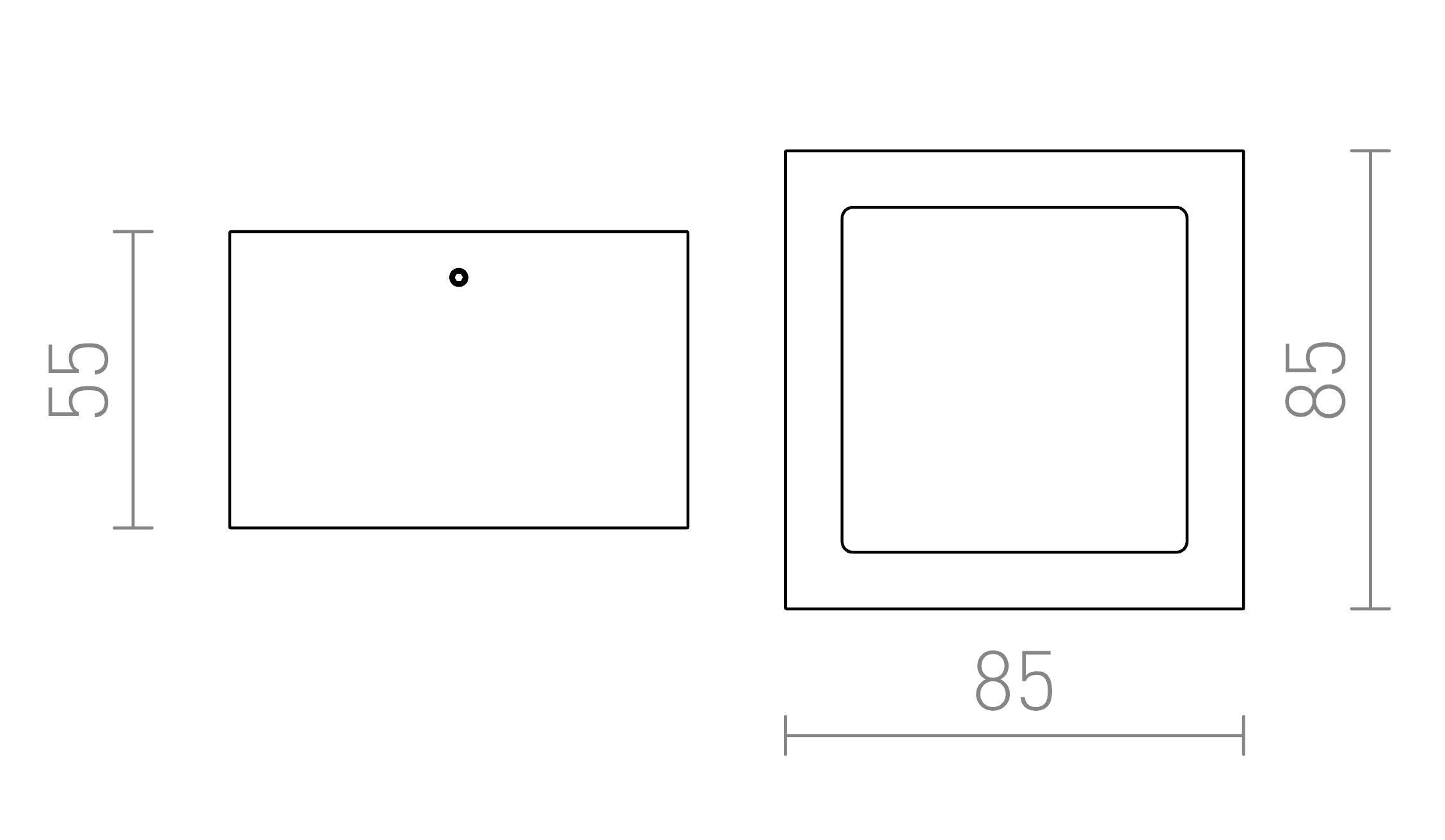 DEZA pătrat lampă - Product sketch