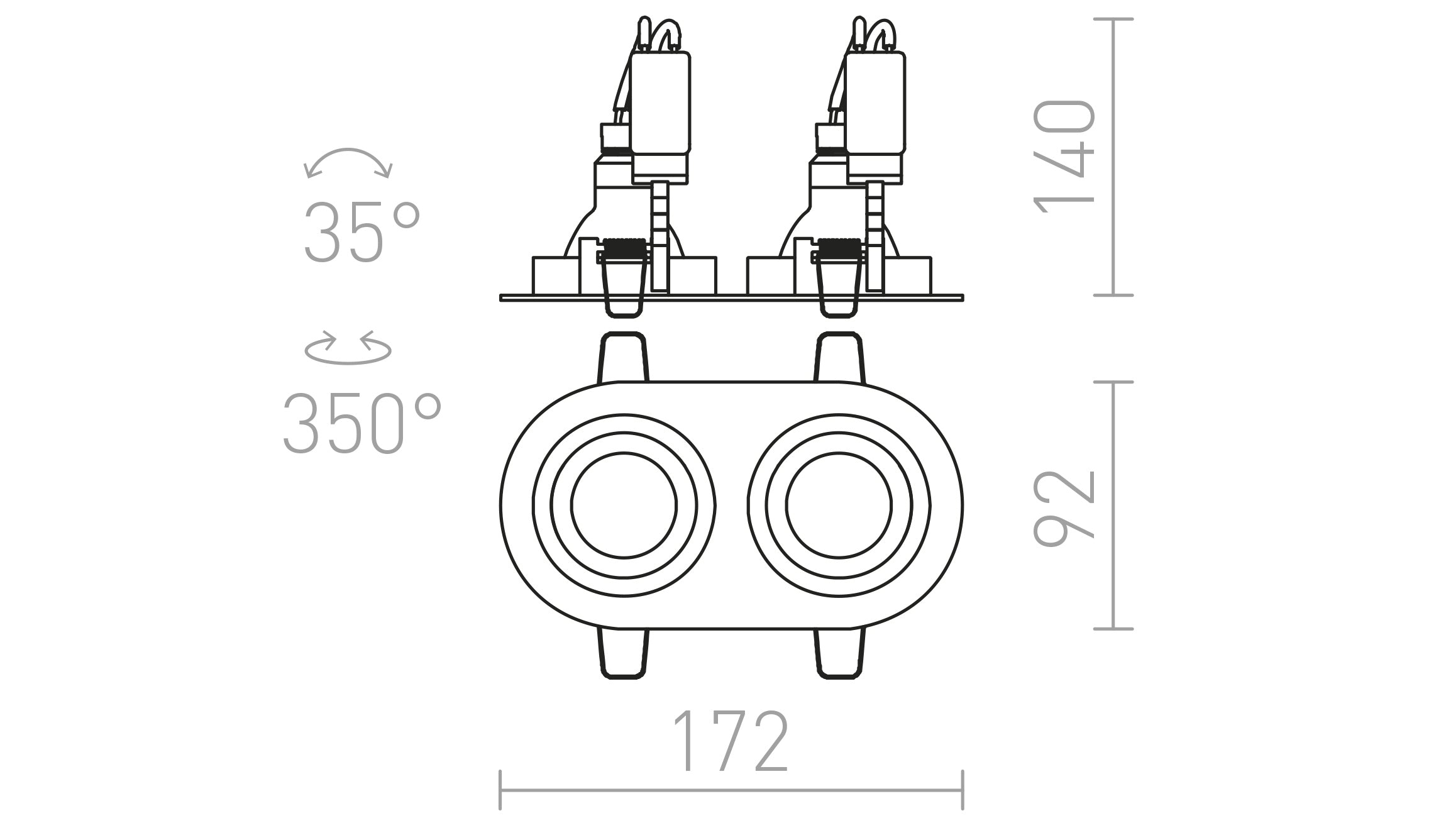 BIZZ II directional lamp - Product sketch
