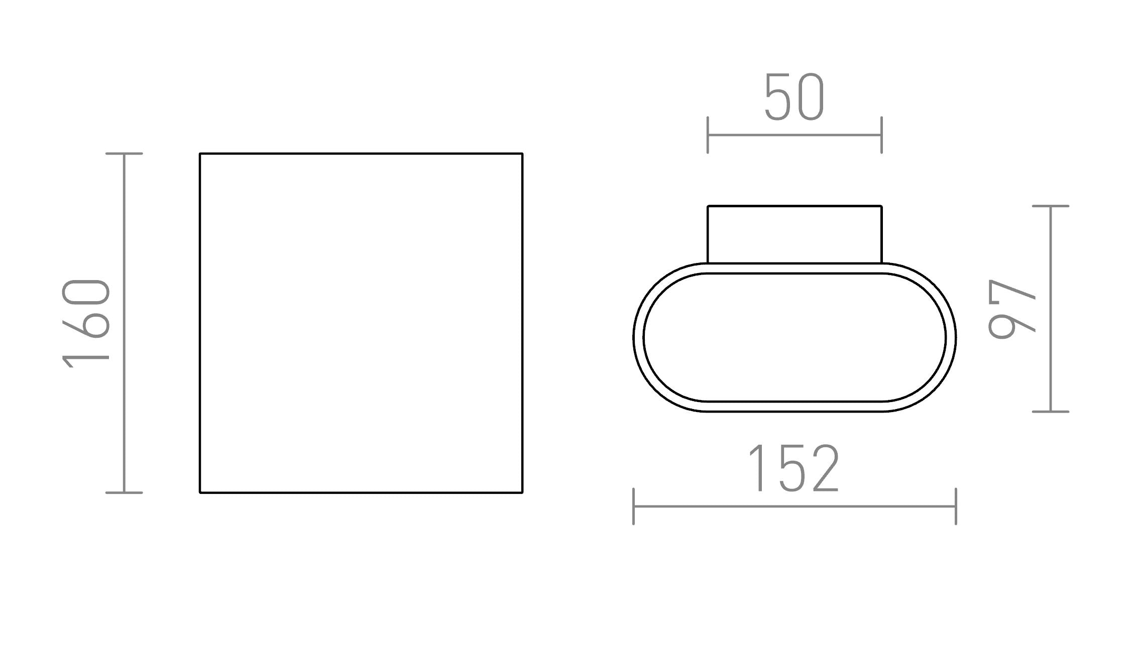 TETE LED II murale lampe - Product sketch