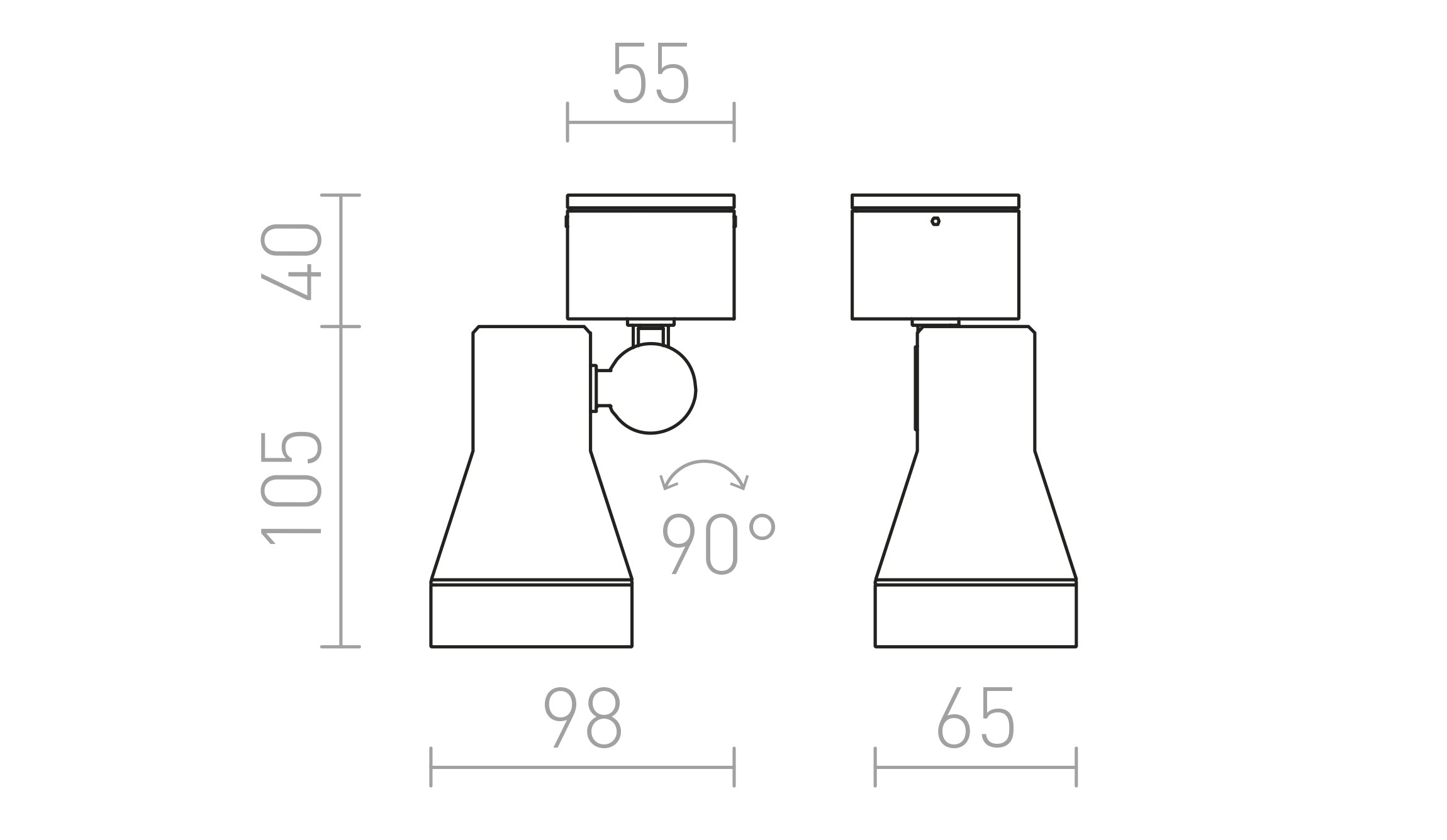 DIREZZA na parede lâmpada - Product sketch