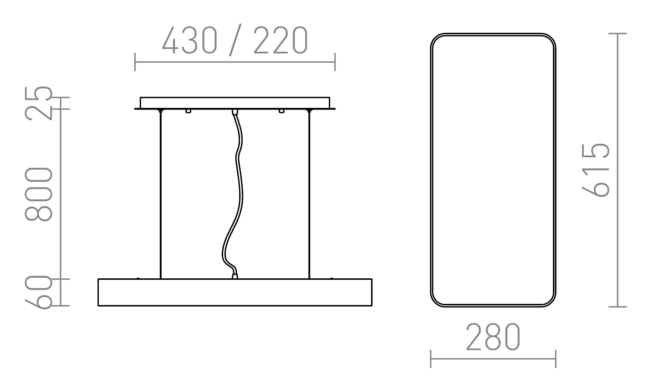 MENSA RC κρεμαστό λαμπτήρας - Product sketch