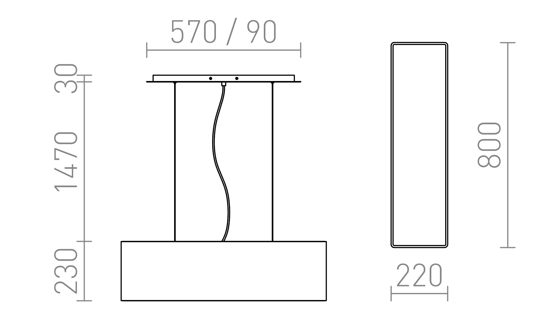 LOPE 80 κρεμαστό λαμπτήρας - Product sketch