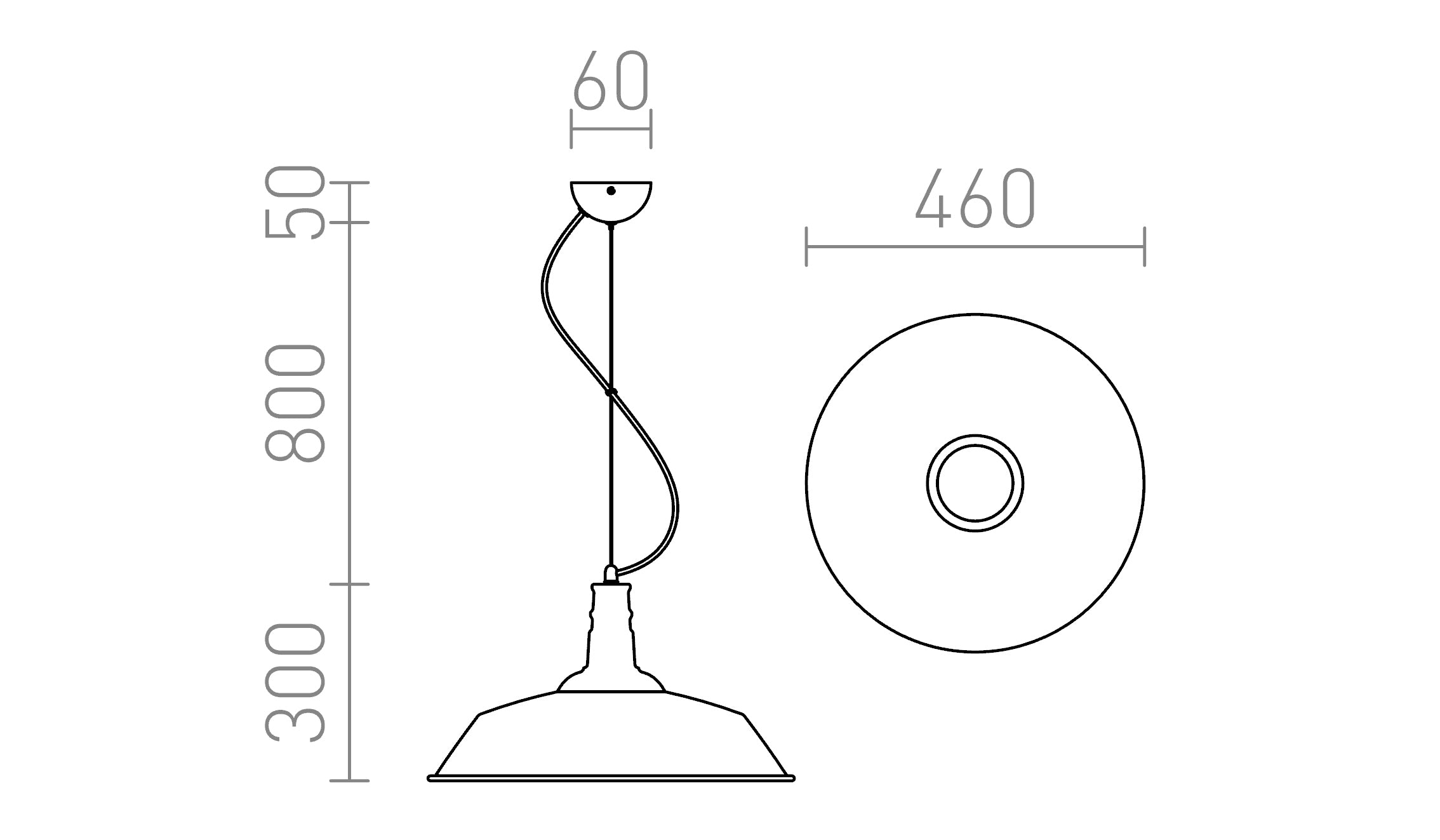 GOLDIE 46 κρεμαστό λαμπτήρας - Product sketch