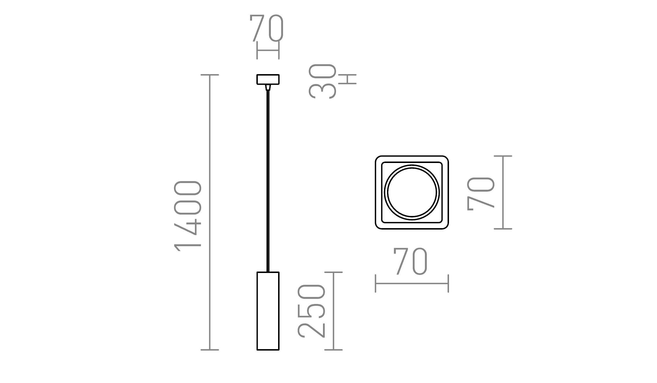 JACK RC závesná lampa - Product sketch