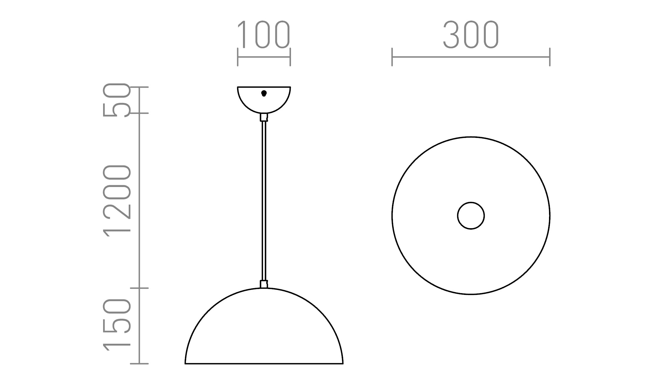 MONROE 30 colgante lámpara - Product sketch