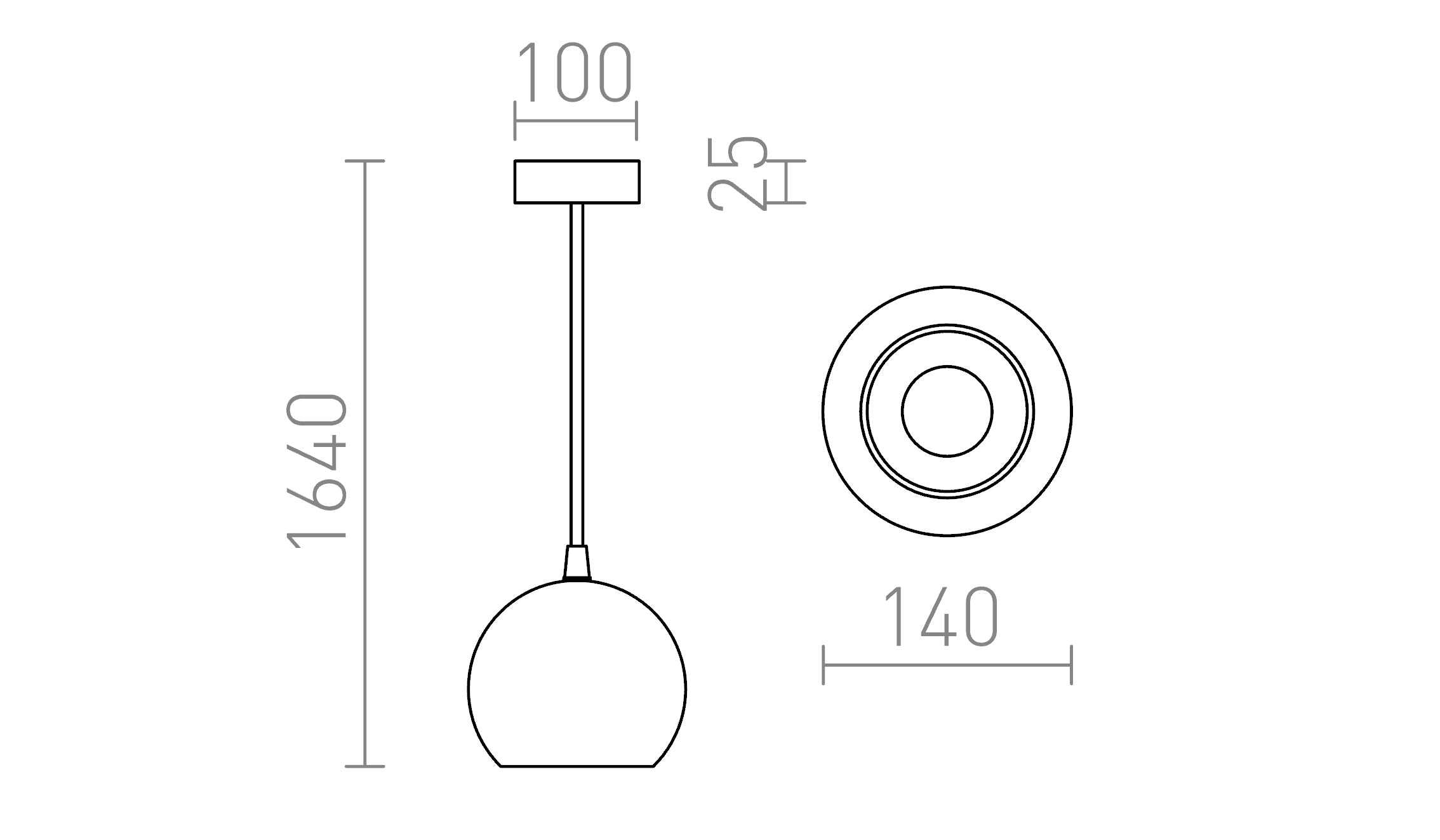 COPA κρεμαστό λαμπτήρας - Product sketch