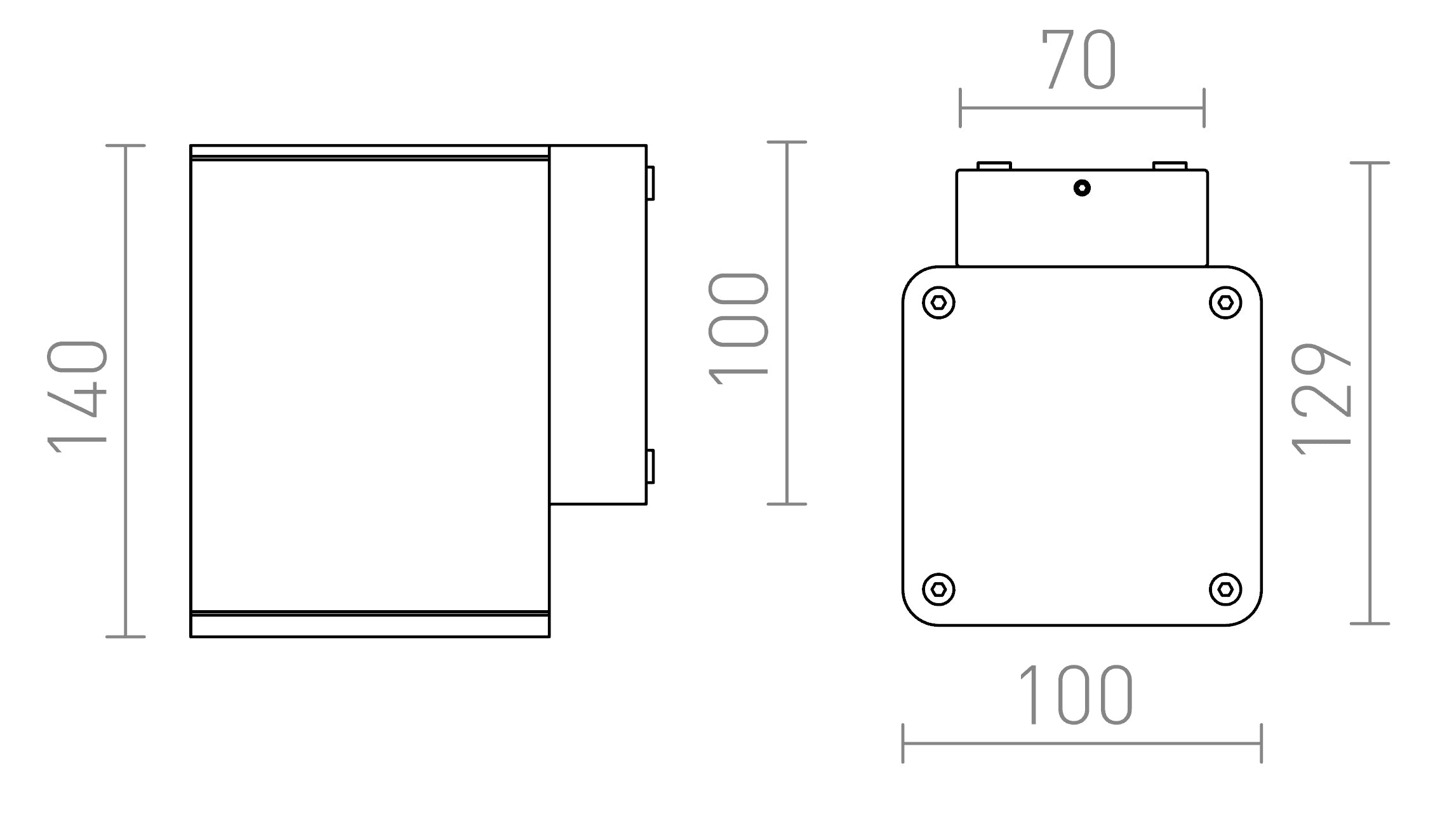 MIZZI SQ I vägg lampa - Product sketch