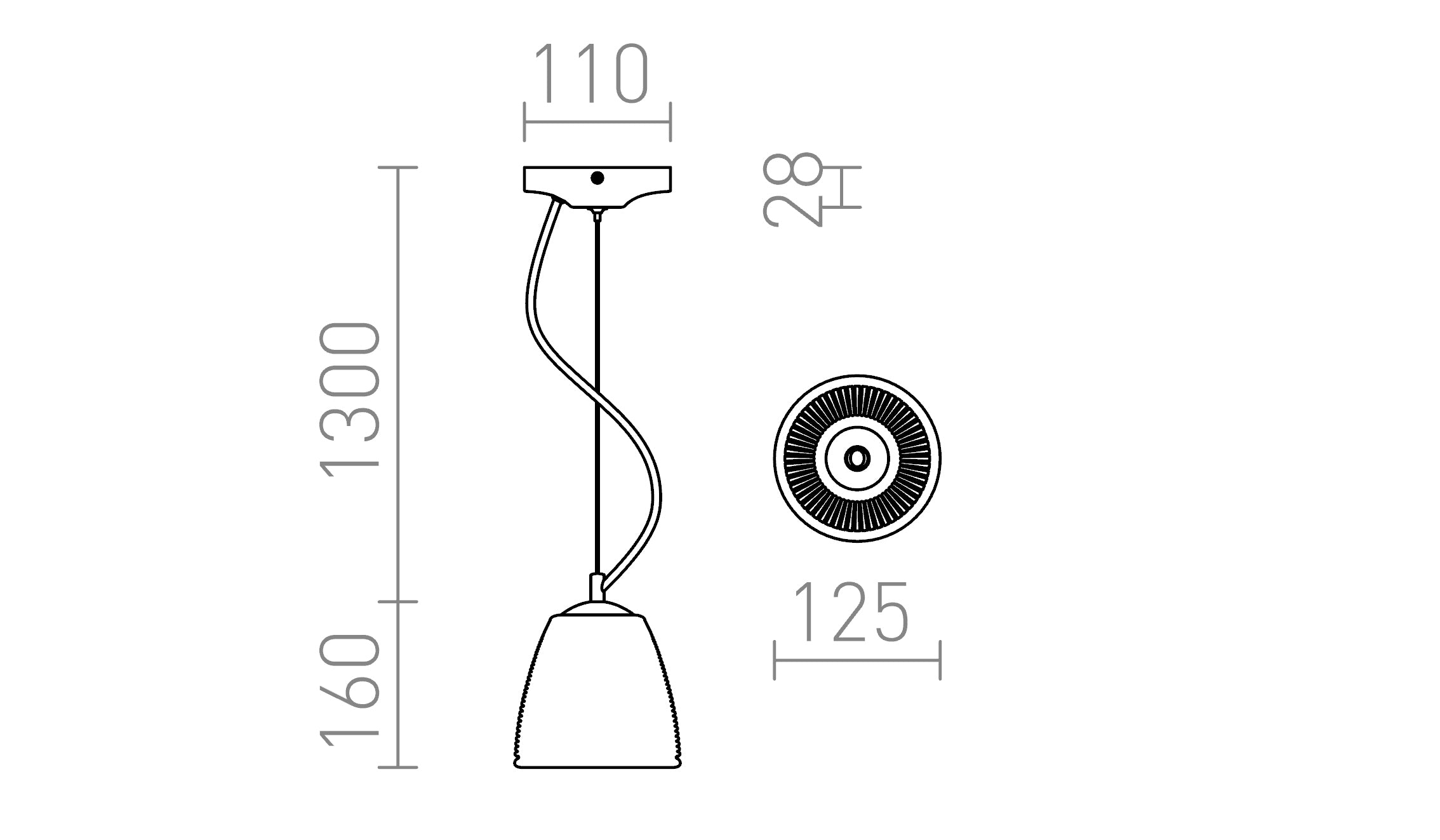 AZRIA suspendat lampă - Product sketch