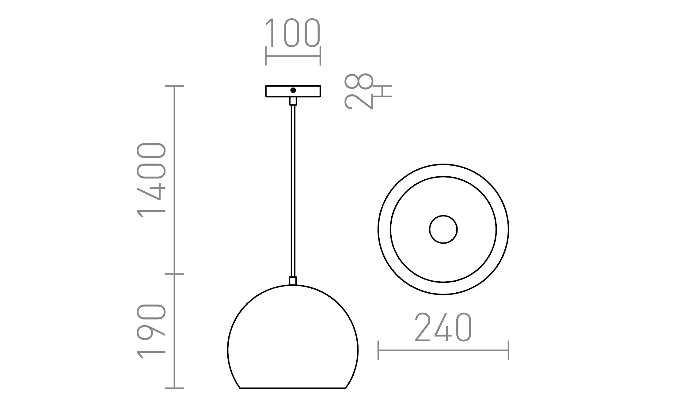 BLONDIE 25 a sospensione lampada - Product sketch