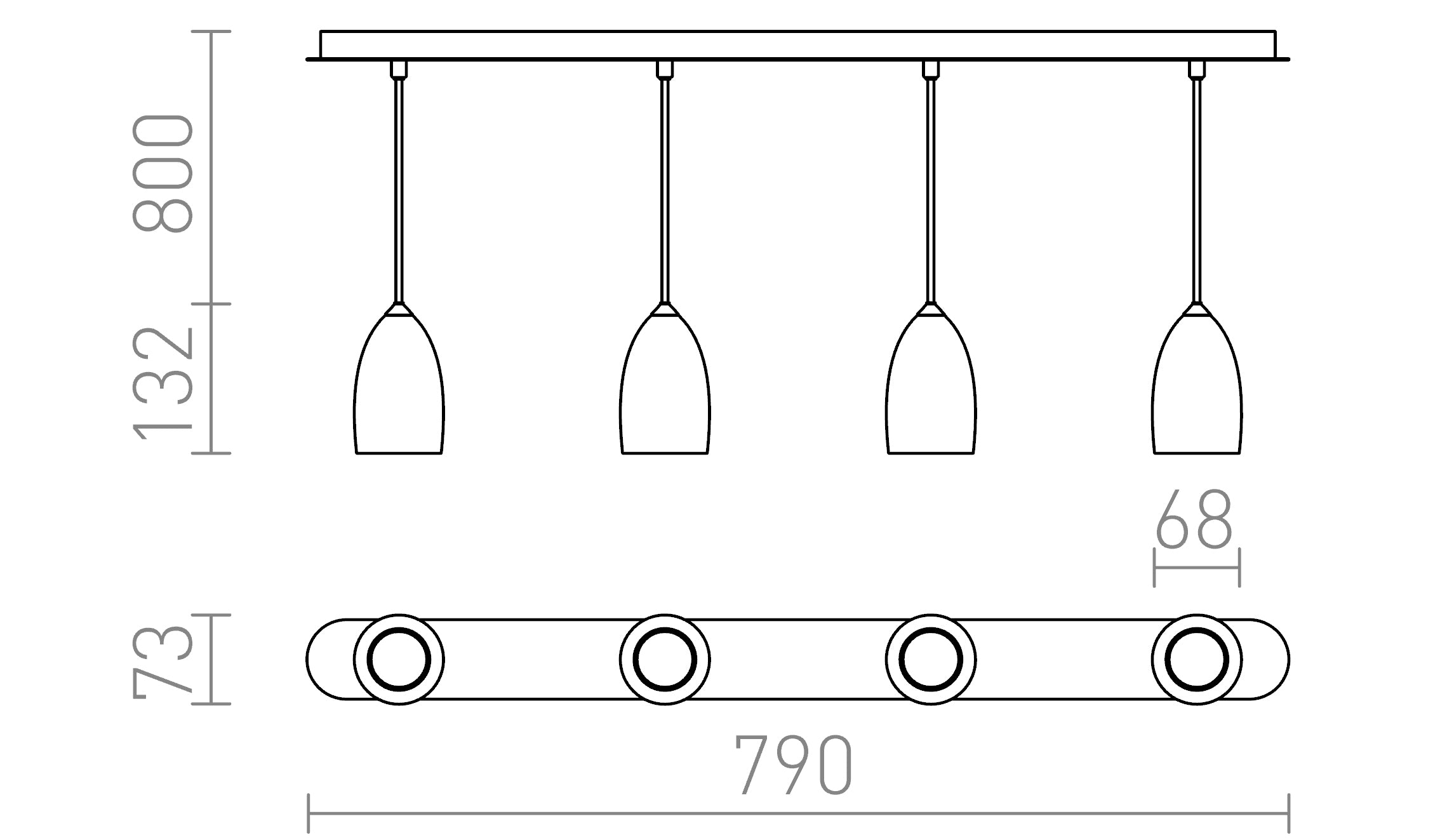BABADES IV wisząca lampa - Product sketch
