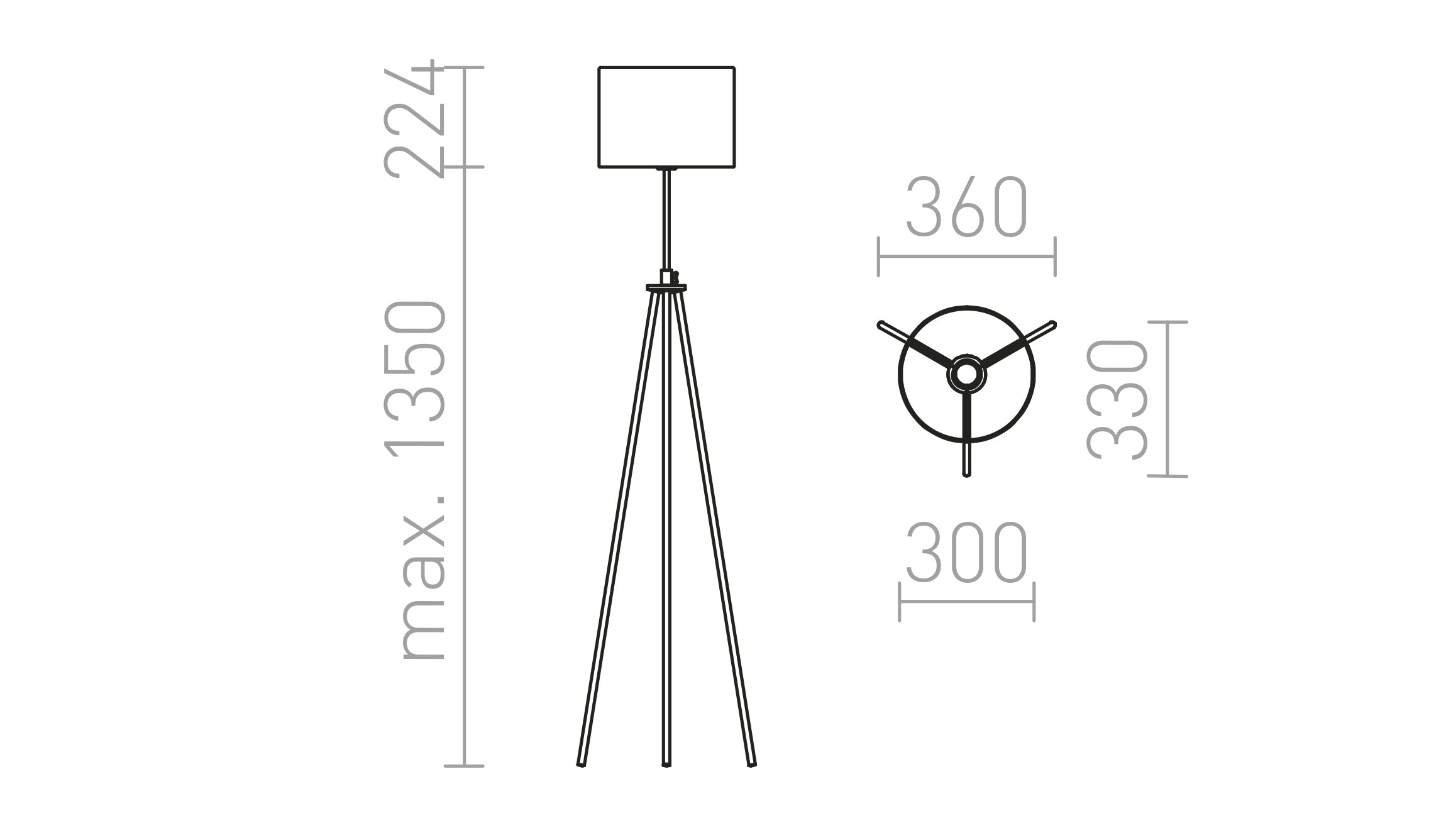 GARDETTE podna lampa - Product sketch