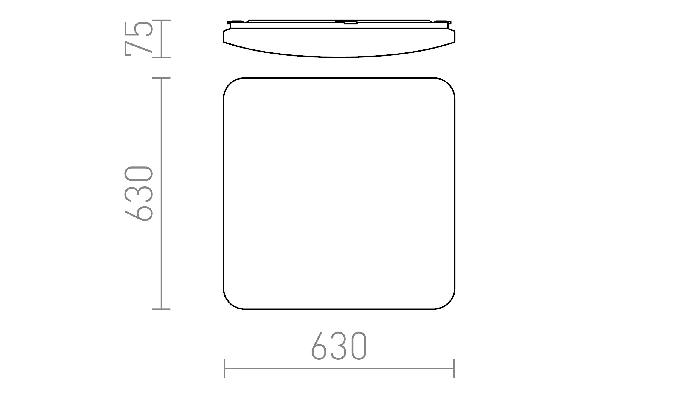 SEMPRE SQ 63 katto lamppu - Product sketch