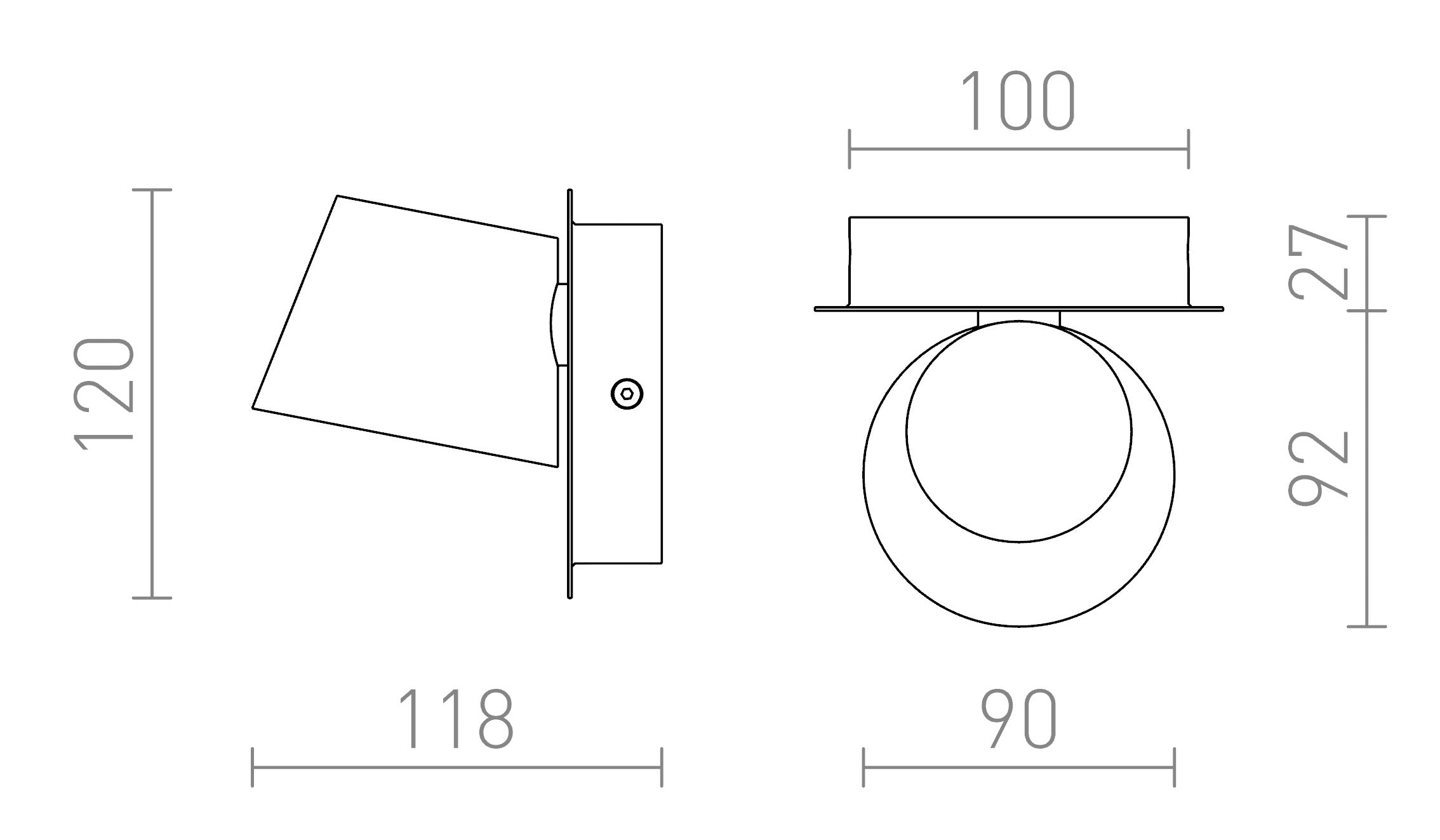 AMADEUS I zidna lampa - Product sketch