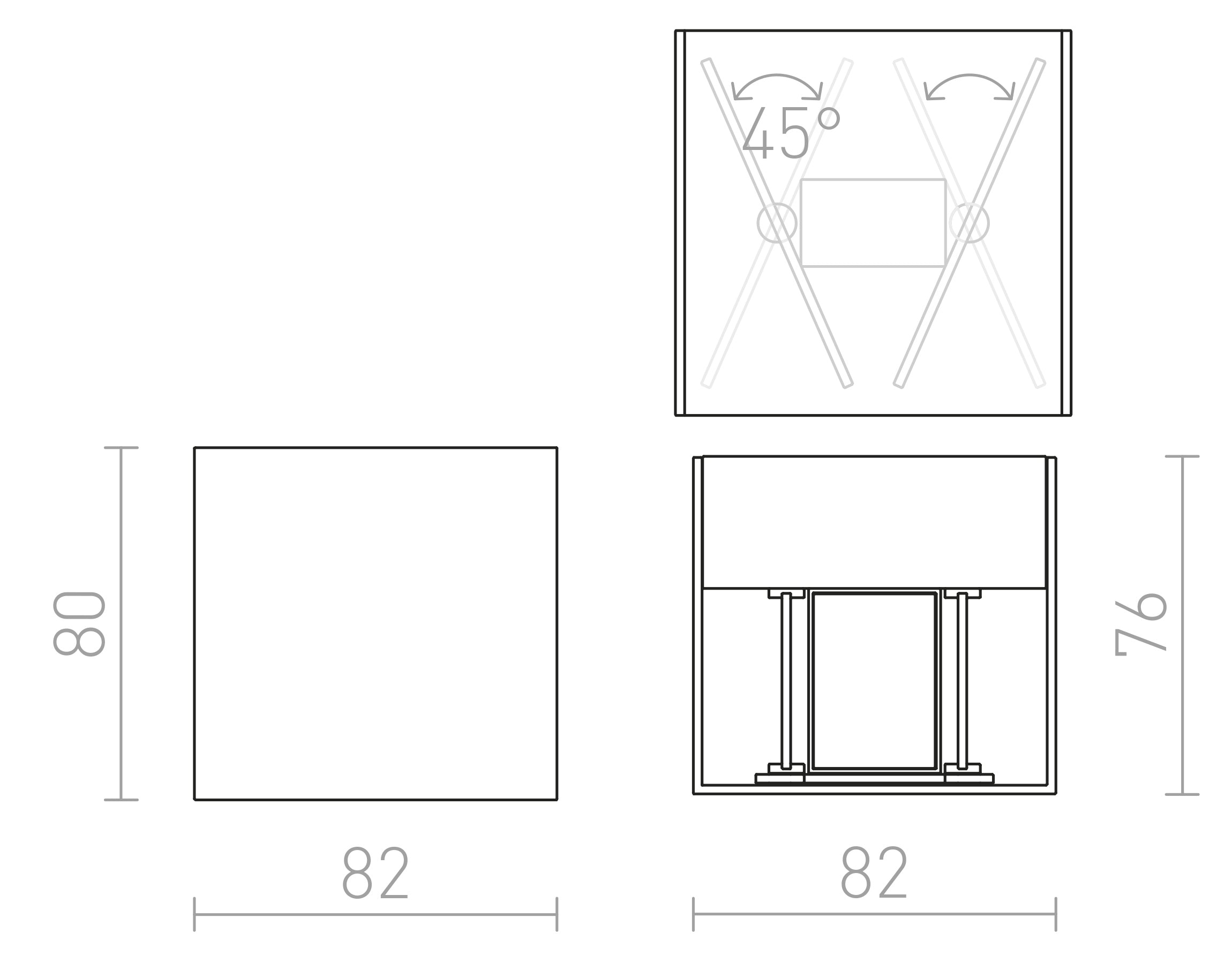 CARRE Επιτοίχιος λαμπτήρας - Product sketch