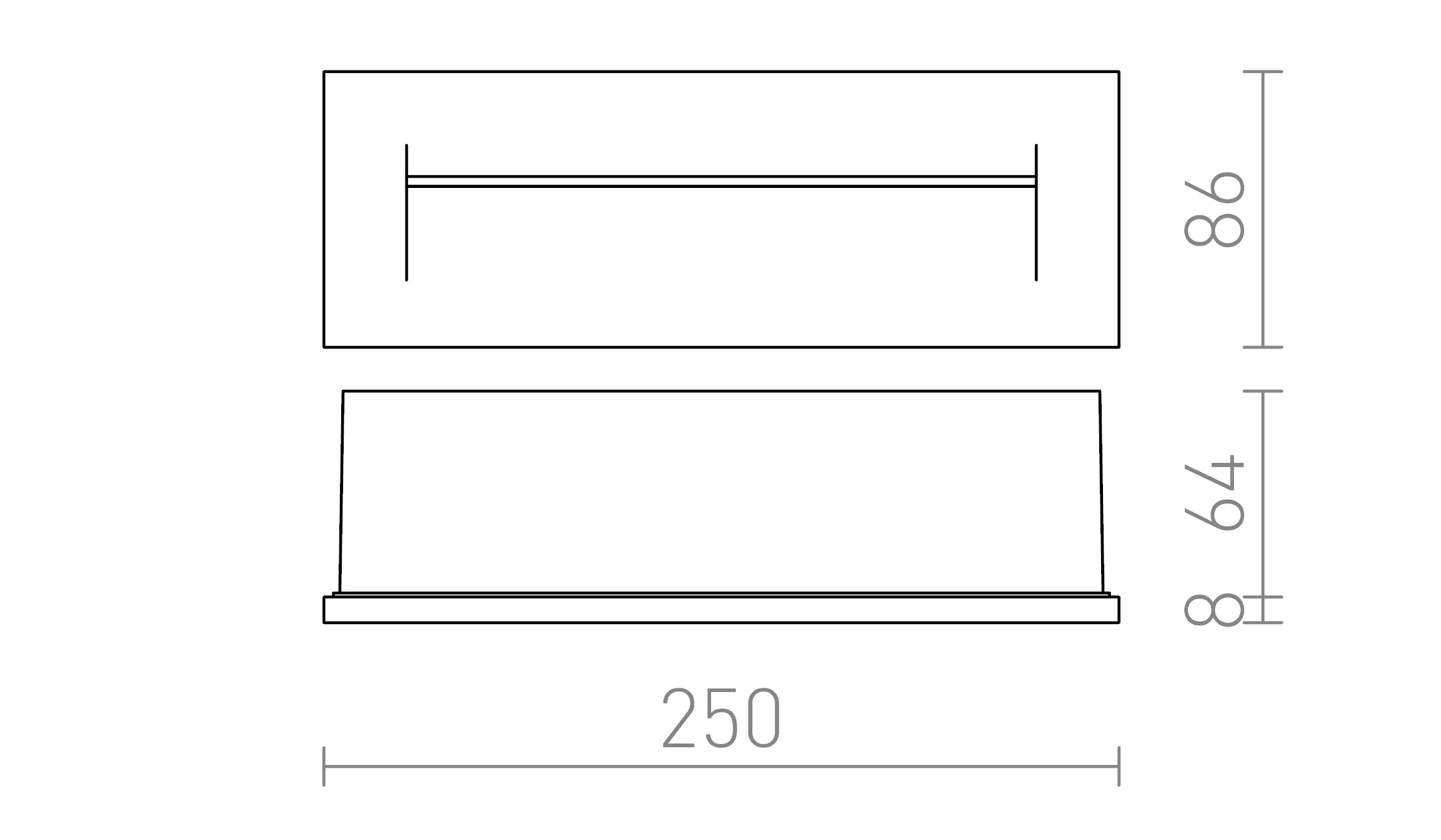 RASQ wall recessed - Product sketch