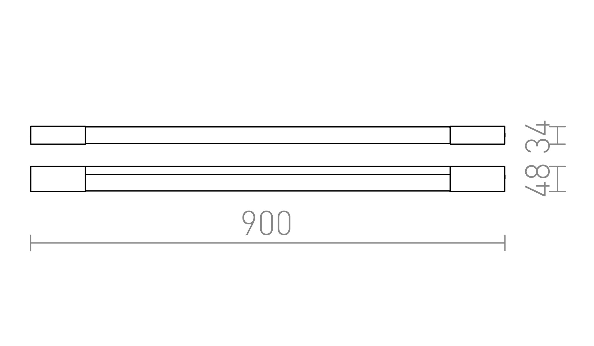 AMENITY 90 seinä lamppu - Product sketch