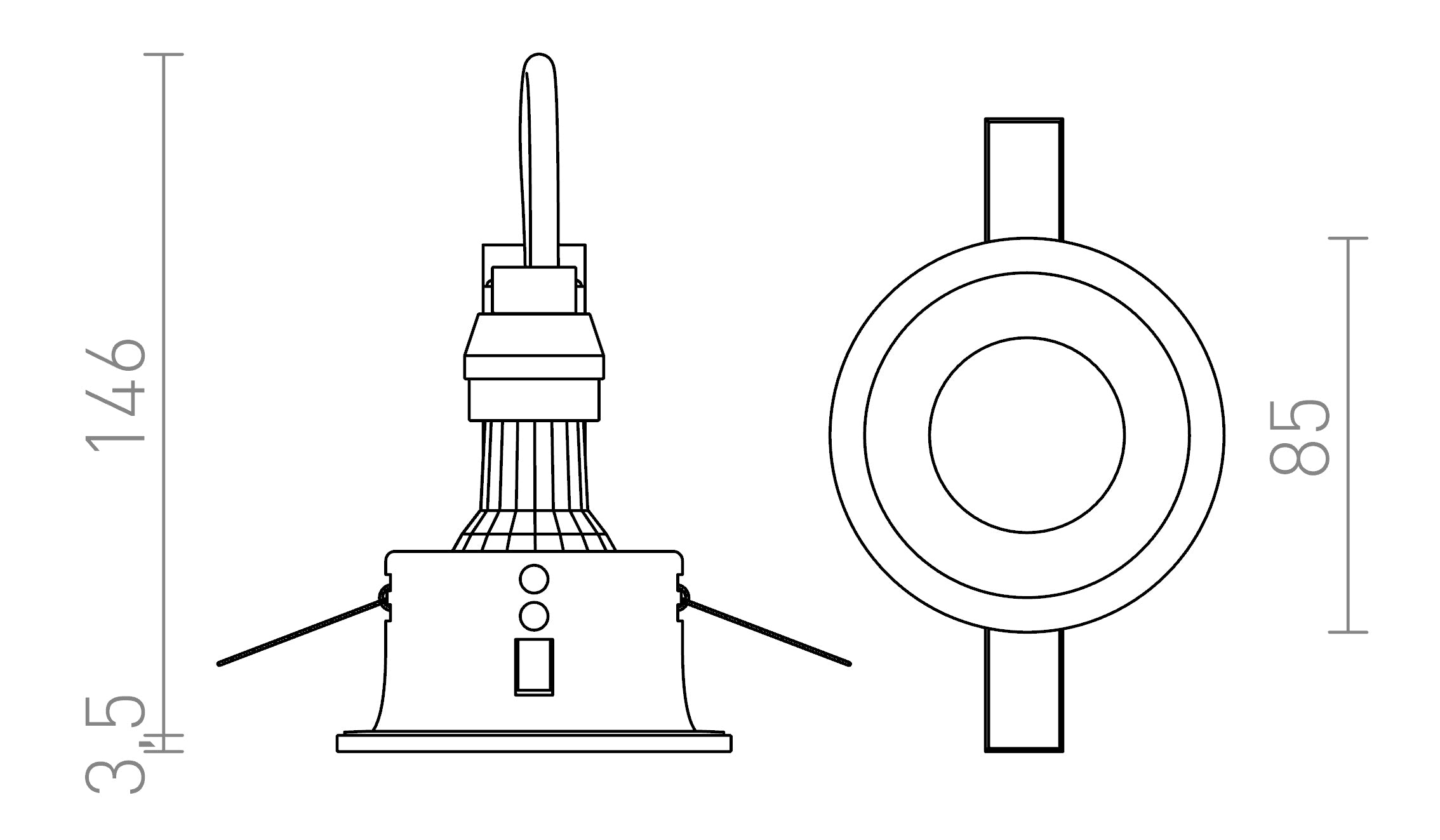 BERMUDA încastrat lampă - Product sketch