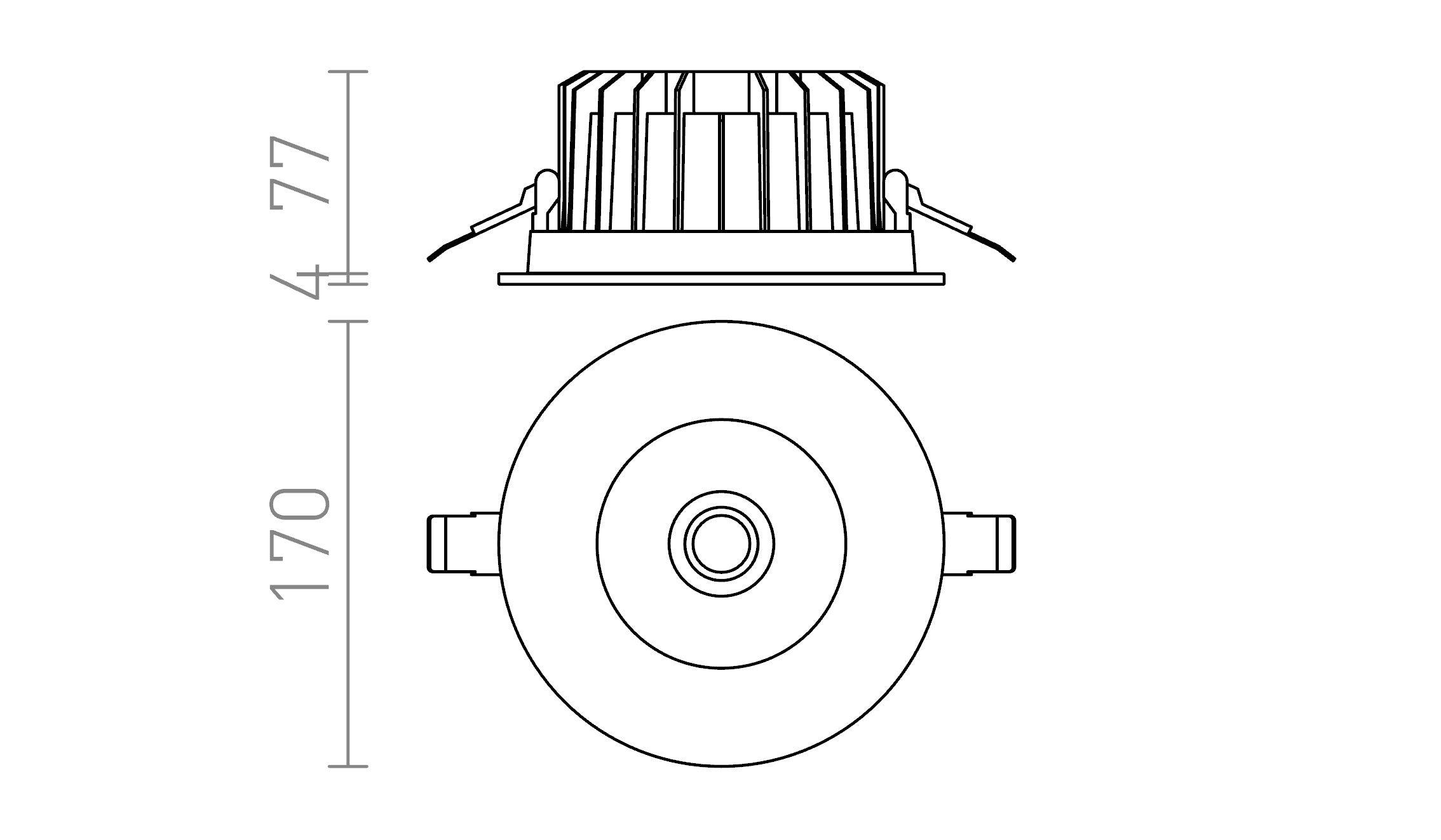 LOOKER 17 χωνευτό λαμπτήρας - Product sketch