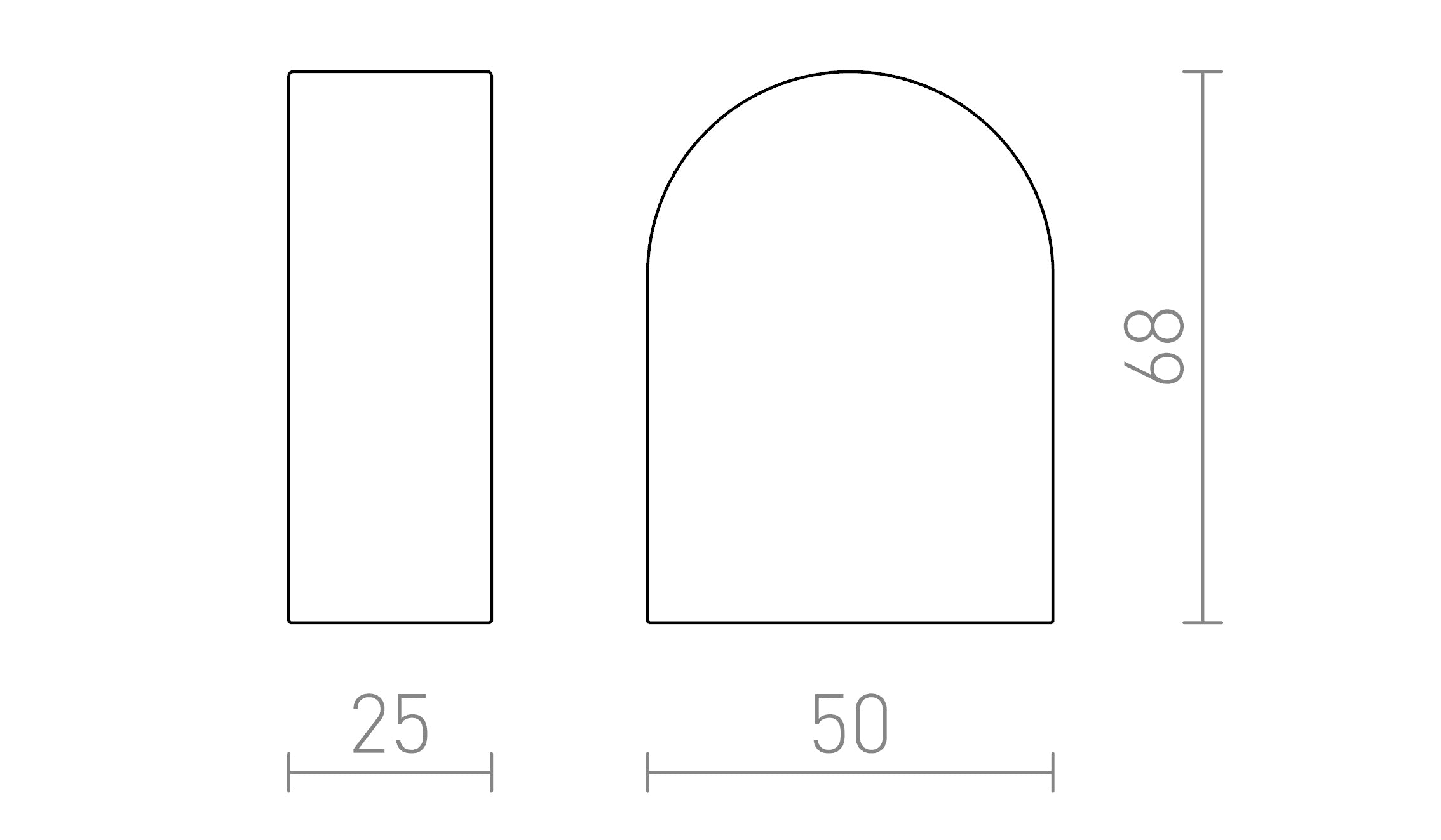 TAMPA ändstycken 2 st - Product sketch