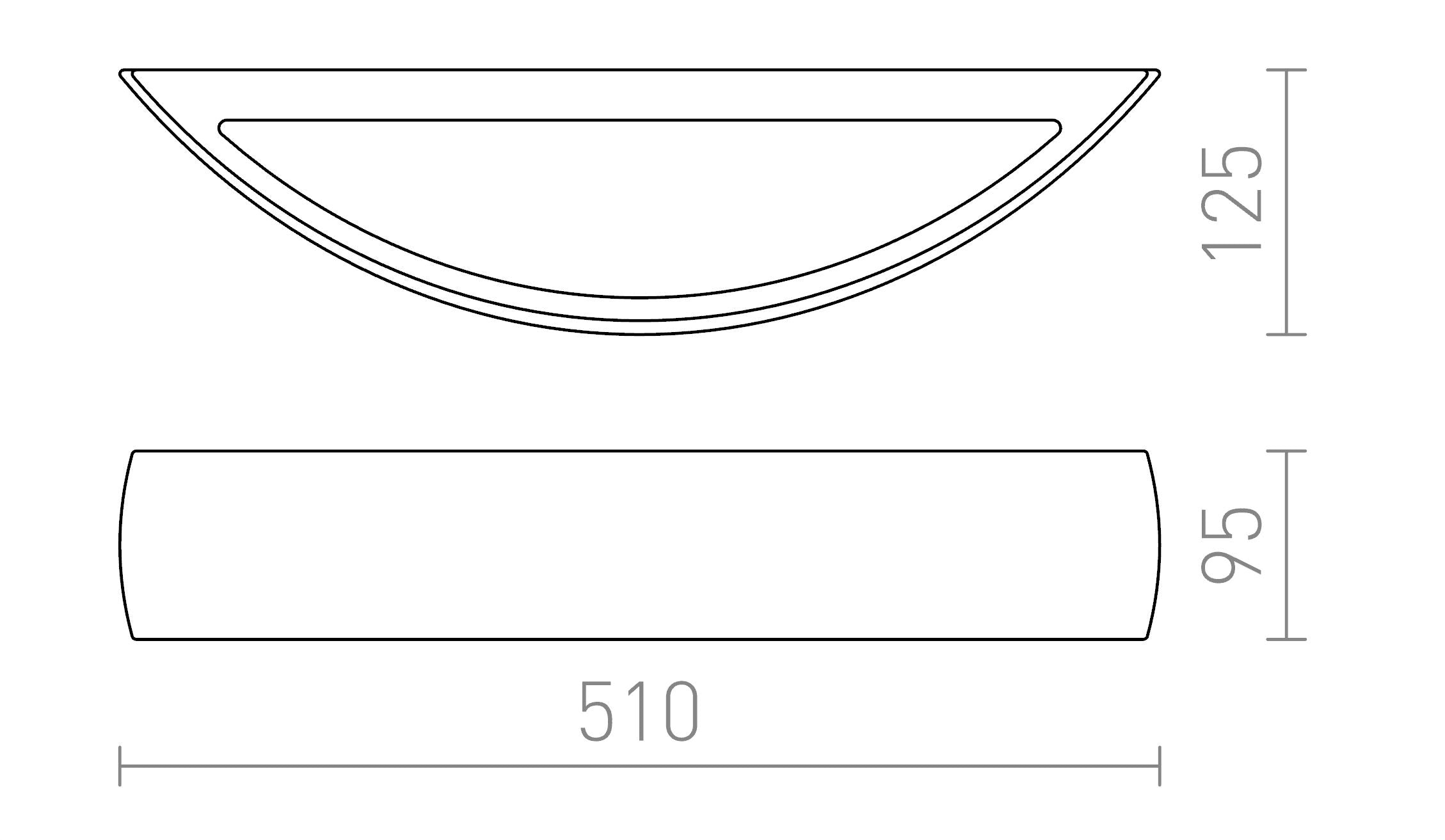 CRESCENT L de perete lampă - Product sketch