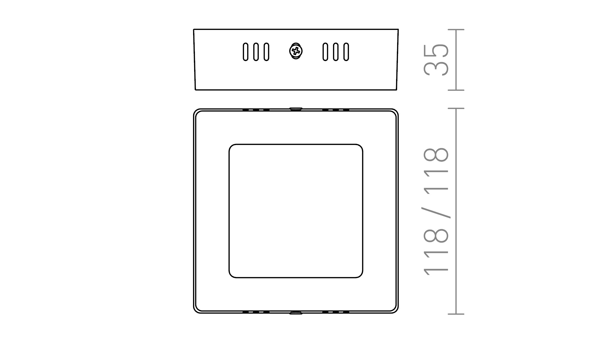 SOCORRO SQ 120 ytmonterad lampa - Product sketch