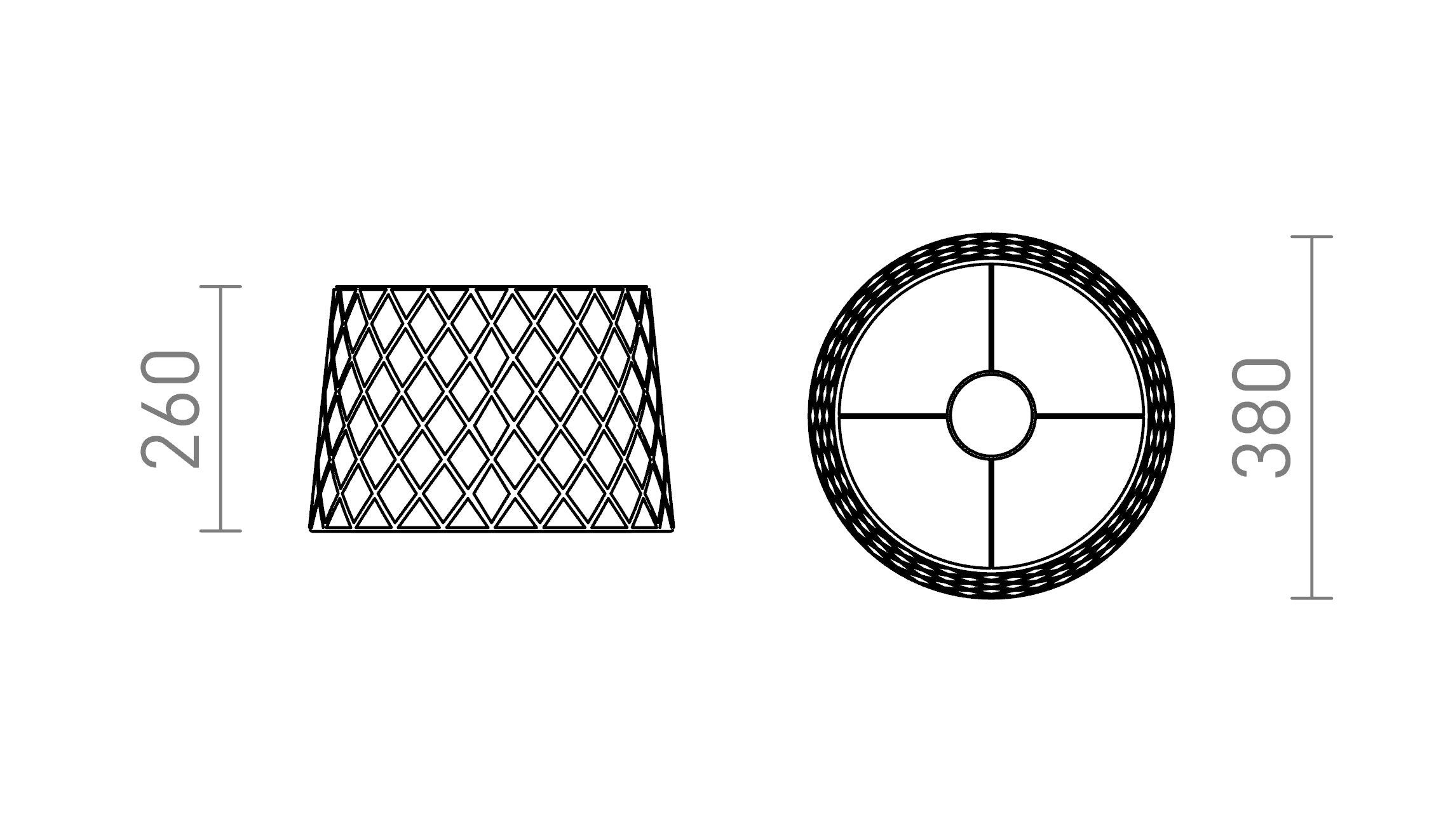 BEAT 38 abażur wiszący - Product sketch