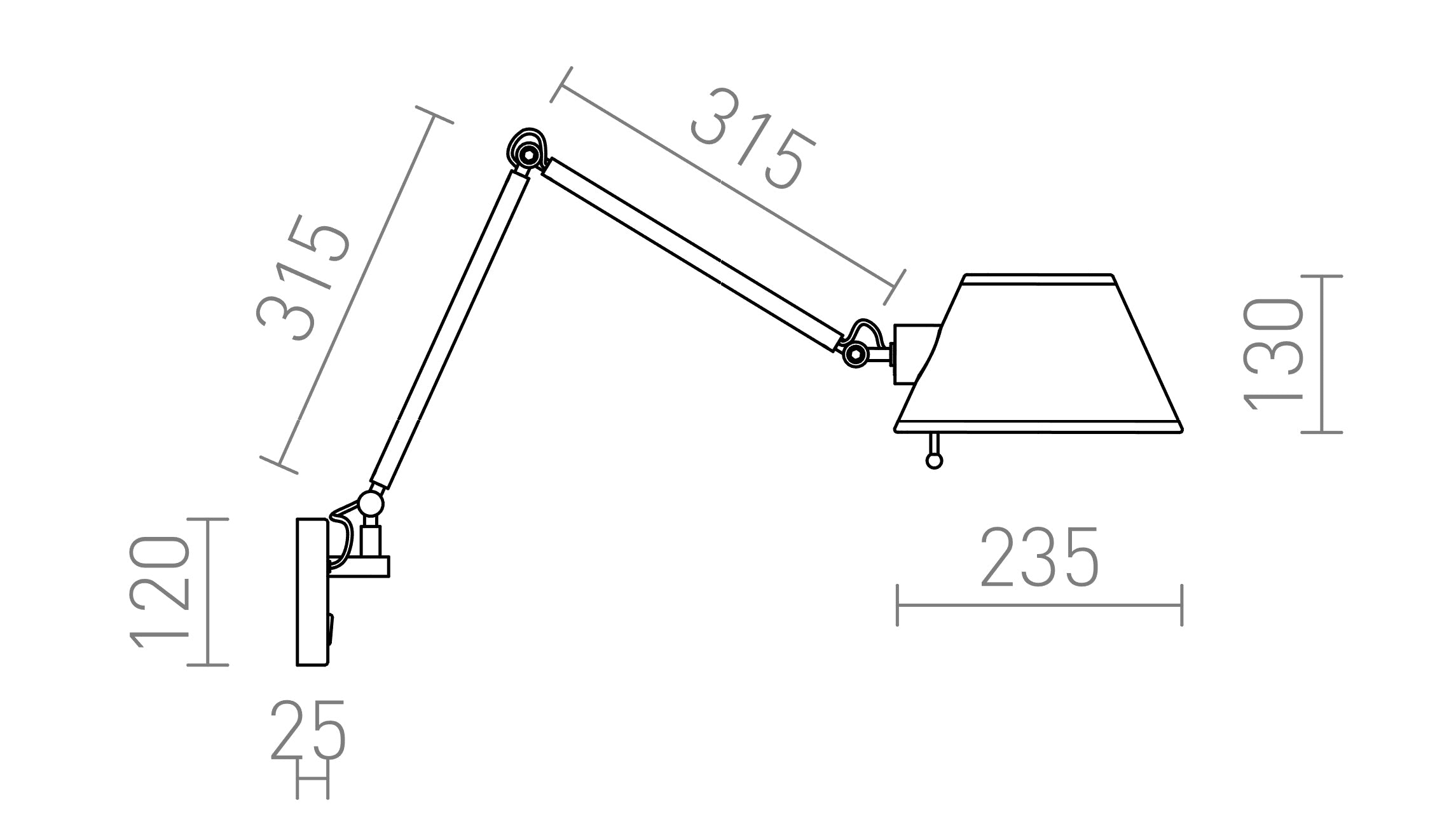 MONTANA nástenná lampa - Product sketch