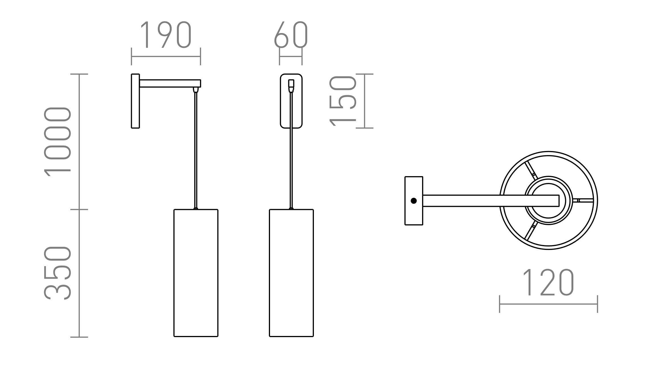 HUDSON de pared lámpara - Product sketch
