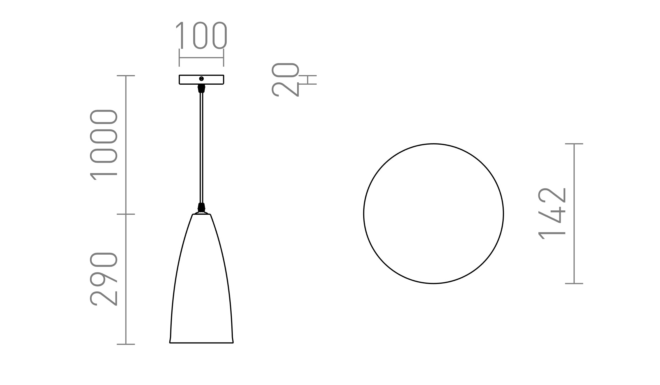 TUTTI a sospensione lampada - Product sketch