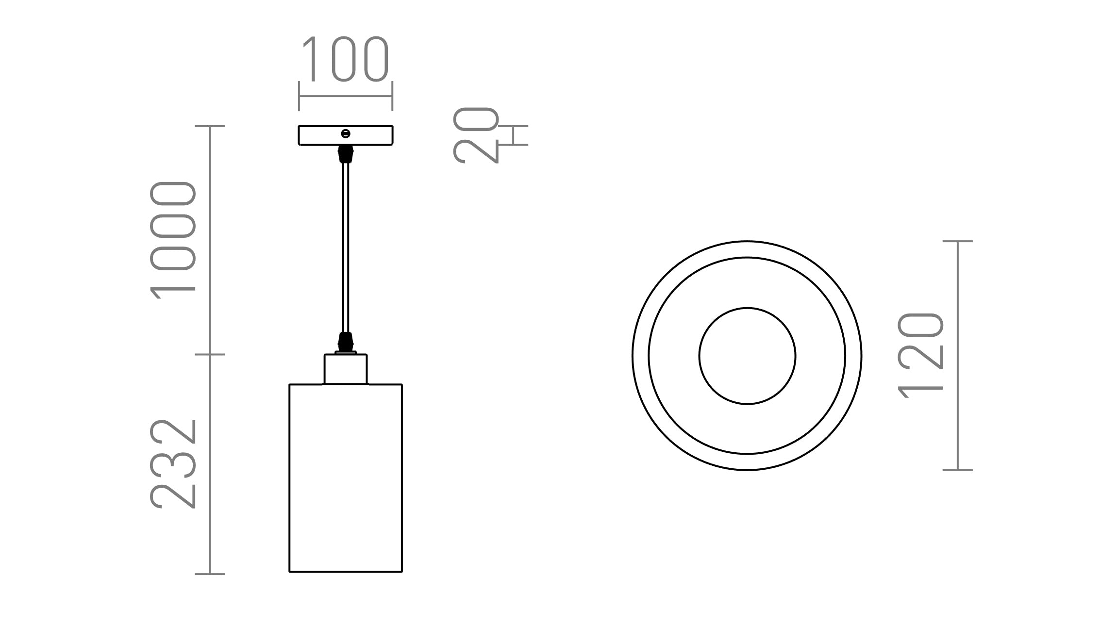 CAMINO viseča lampa - Product sketch
