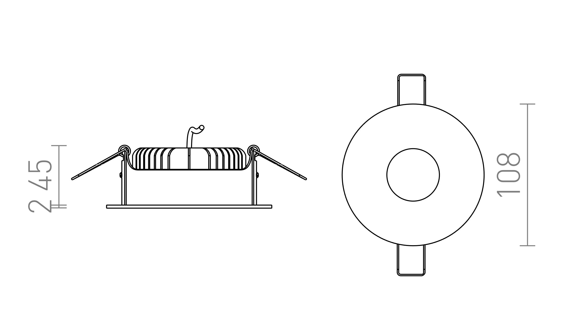 SPRAY 11 vgradna lampa - Product sketch