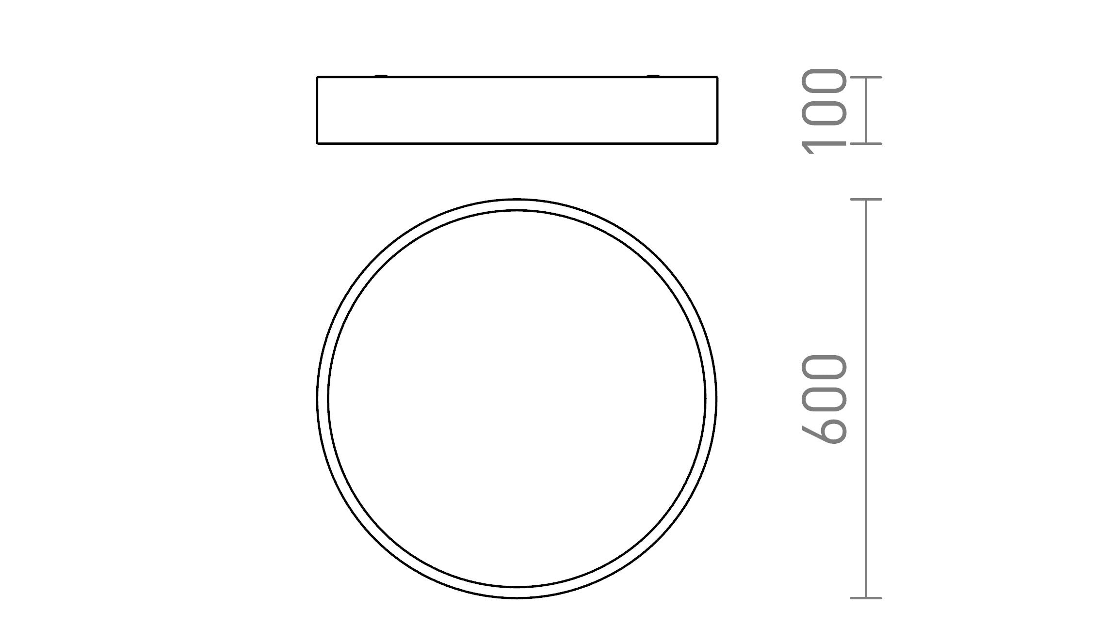 MEZZO 60 DIMM ceiling lamp - Product sketch