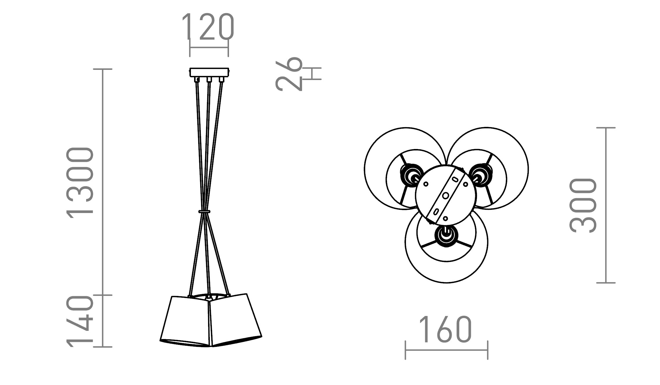 NANCY III висяща лампа - Product sketch