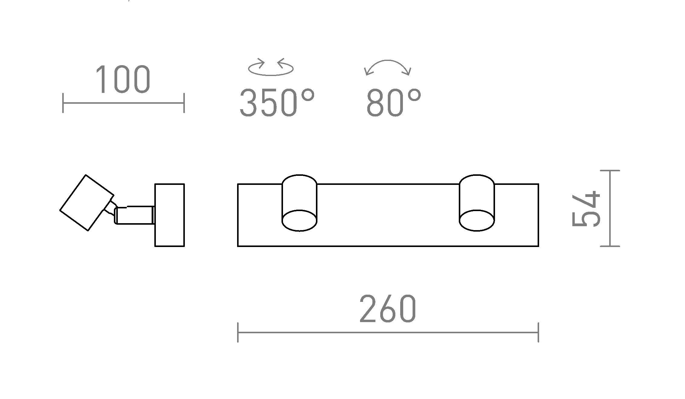 TRICA II da parete lampada - Product sketch