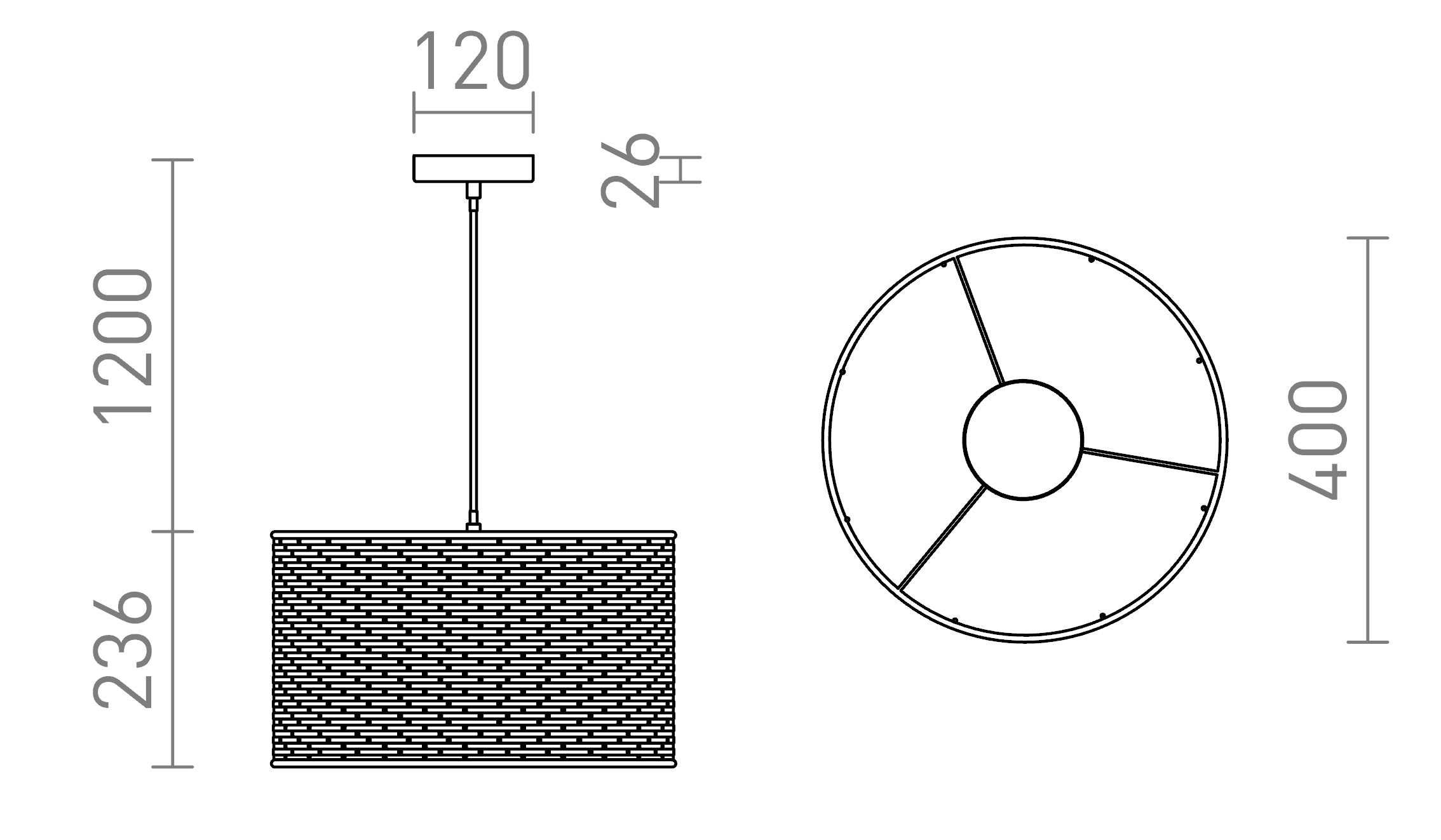 FIATLUX 41/24 wisząca lampa - Product sketch