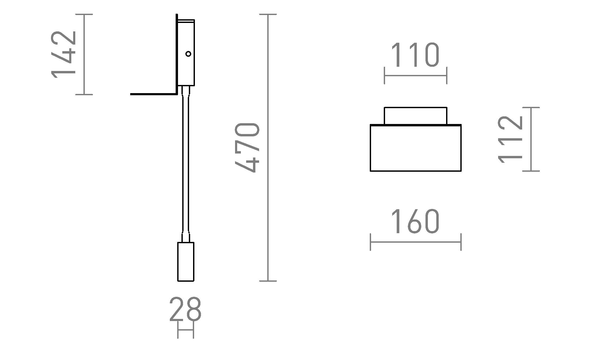 ROSTAM seinä USBllä - Product sketch