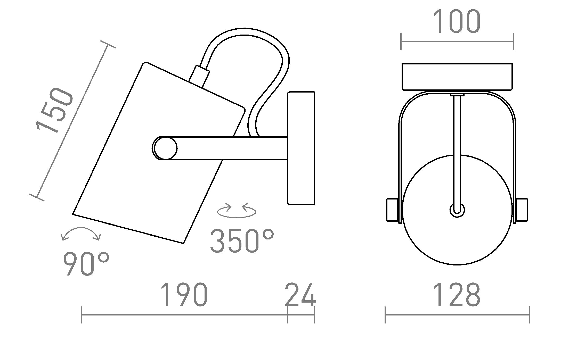 HAREN applique/plafoniera lampada - Product sketch