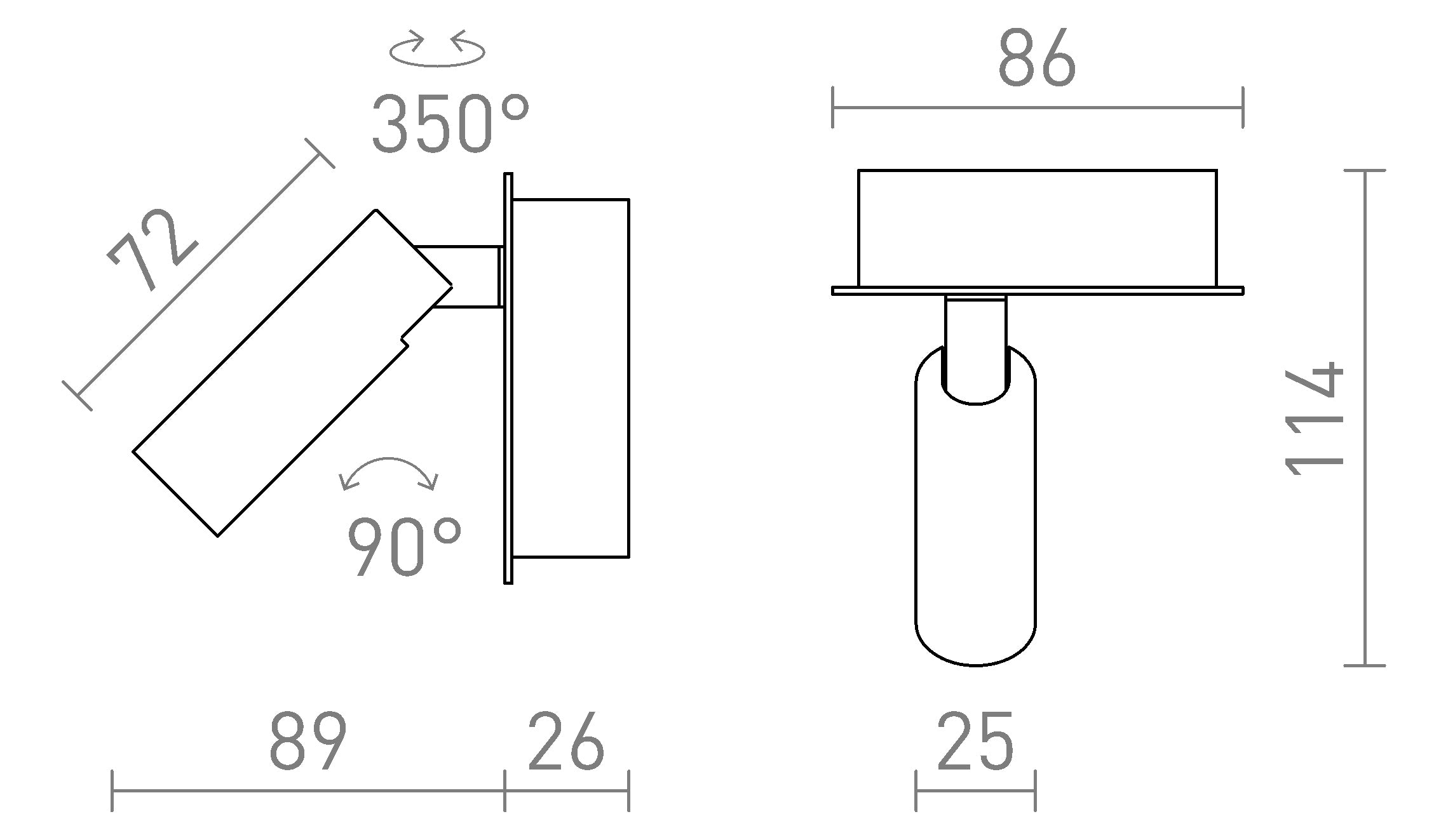 MIG Επιτοίχιος λαμπτήρας - Product sketch