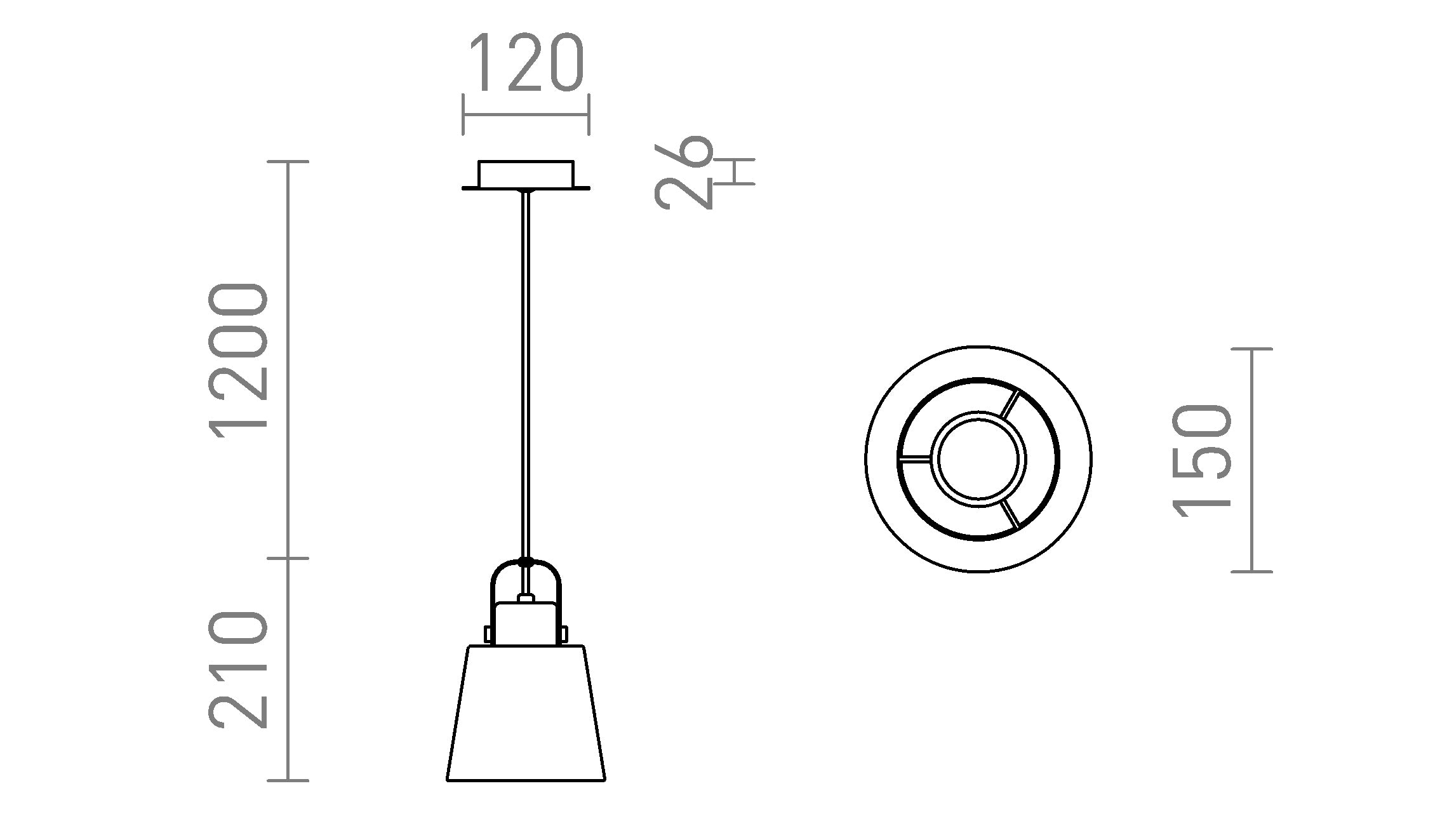 CHOUPETTE wisząca lampa - Product sketch