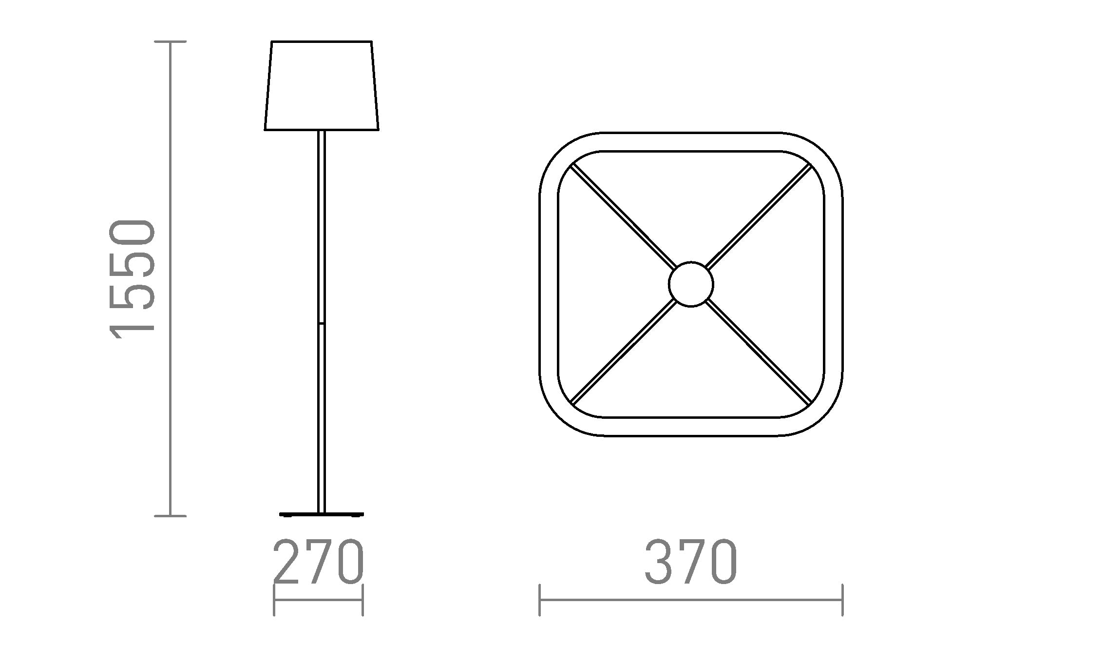 PERTH podłogowa lampa - Product sketch