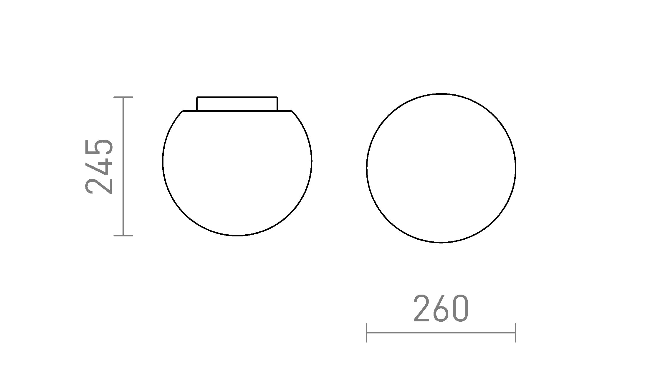 BOLLY 26 plafondlamp lamp - Product sketch