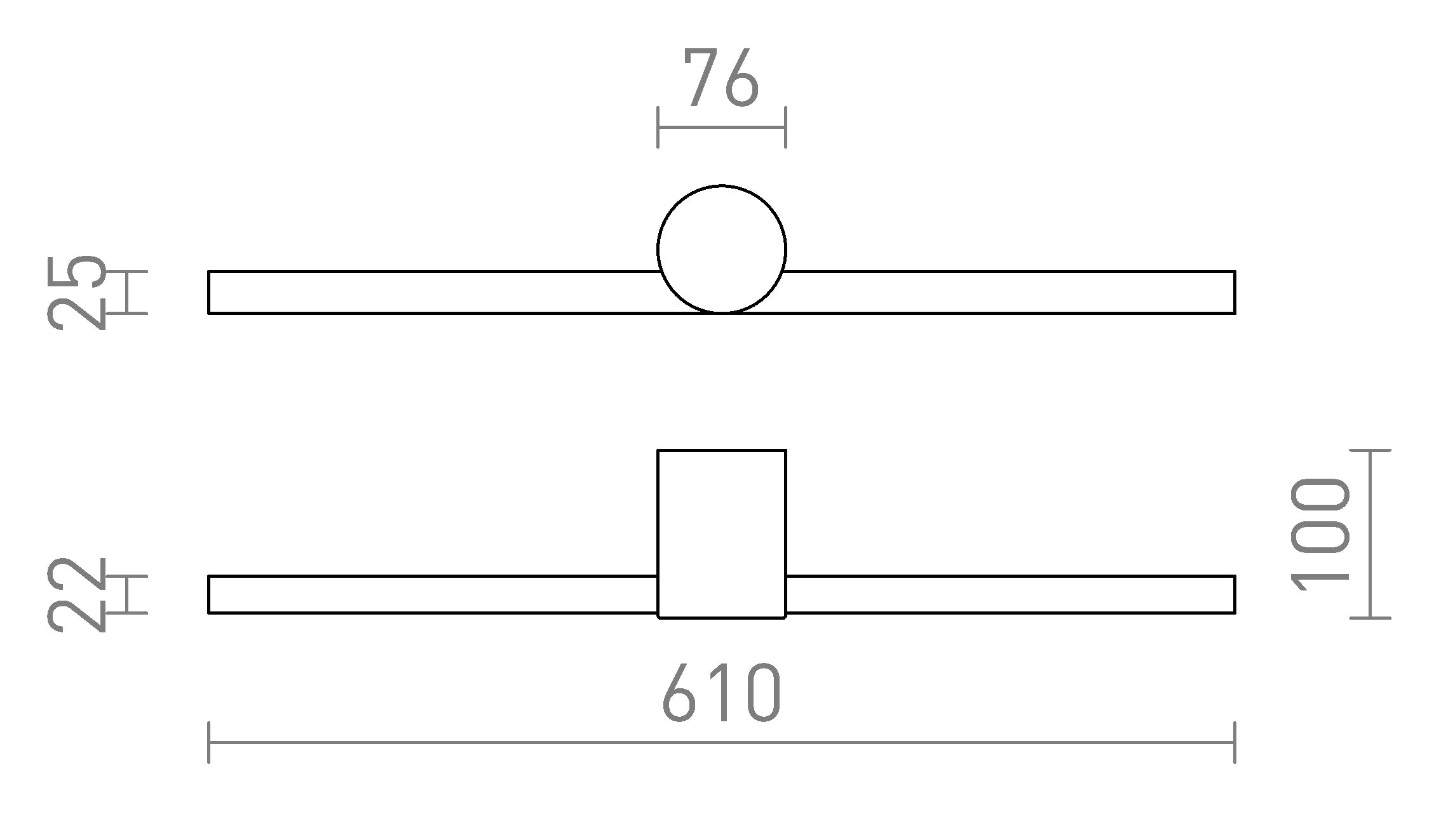 LUISA 60 nástenná lampa - Product sketch