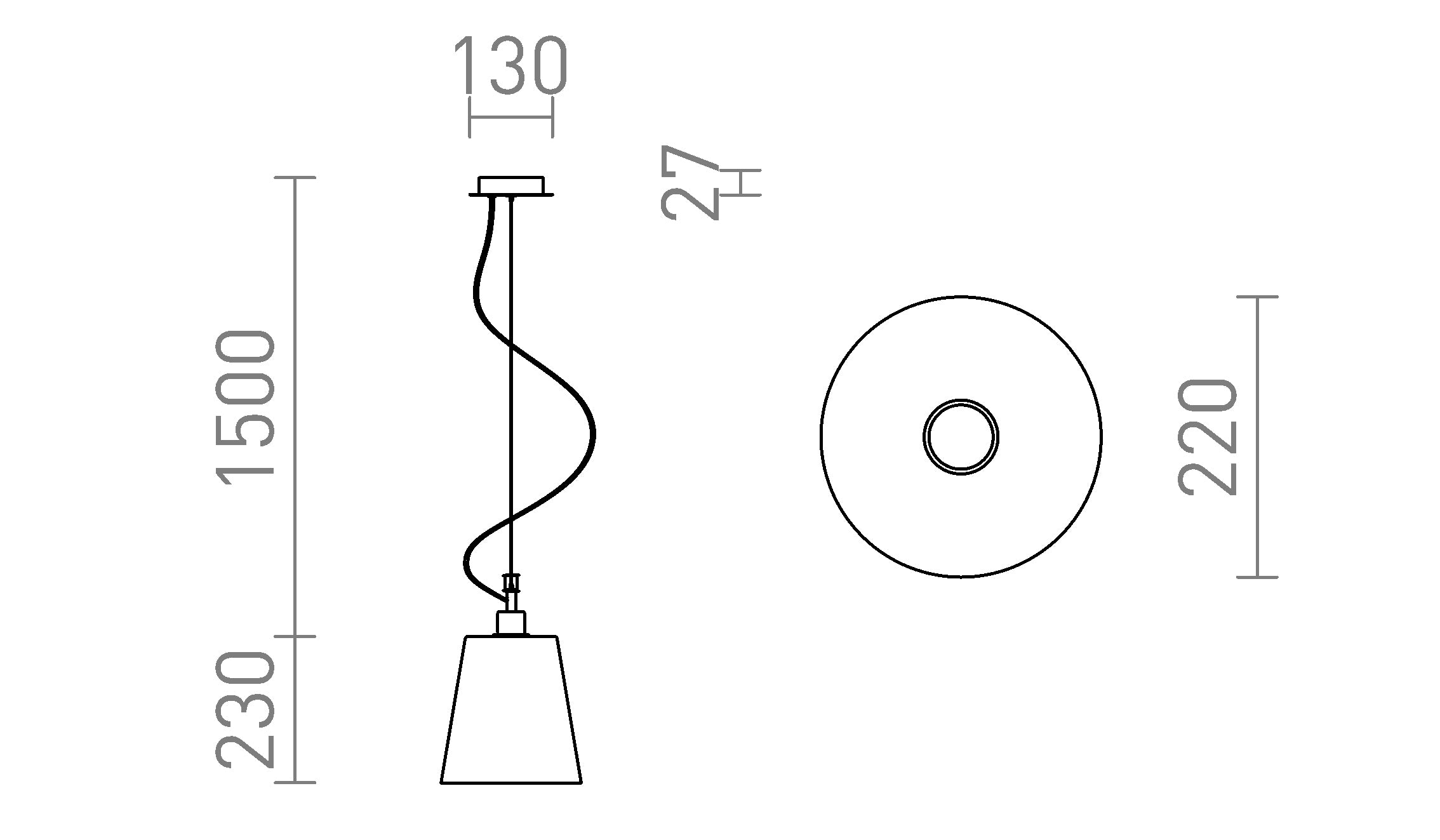 BABU NEW 22 Pendelleuchte lampe - Product sketch
