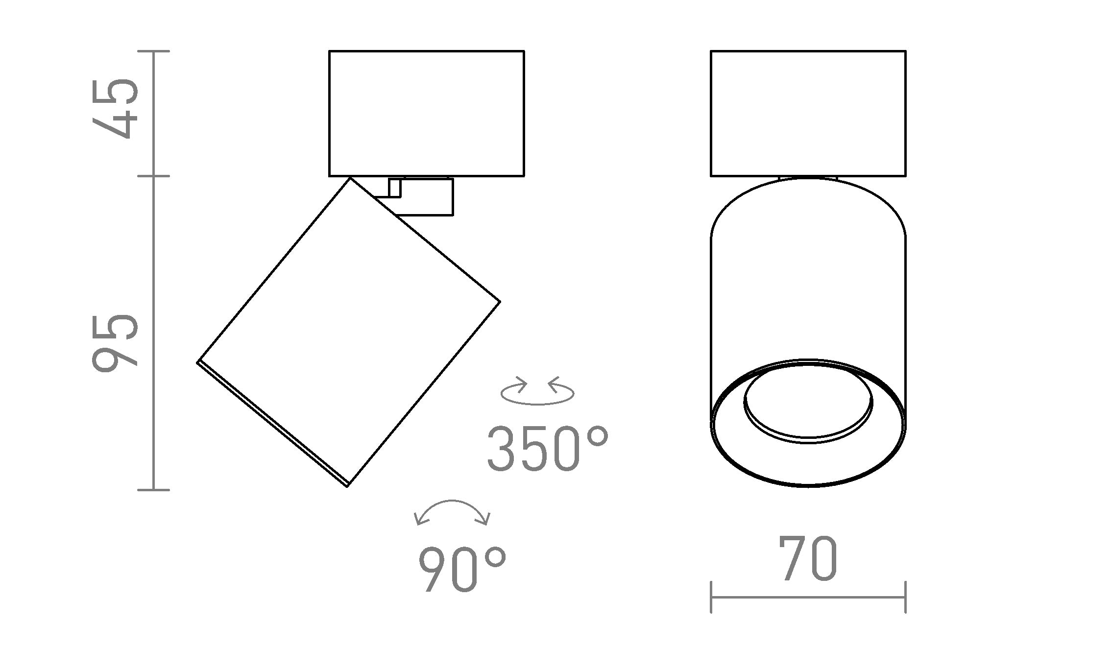 DARIO οροφής λαμπτήρας - Product sketch
