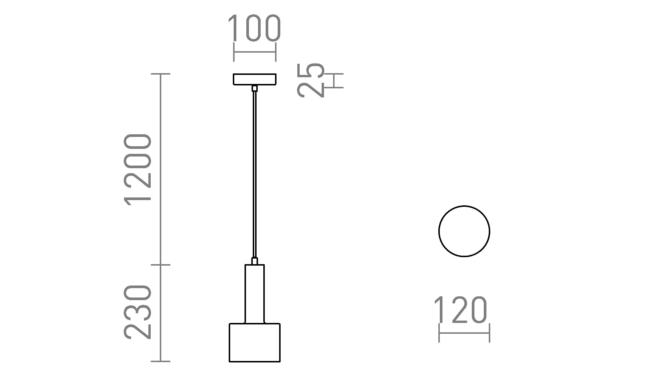 GIULIA 12 Pendelleuchte lampe - Product sketch