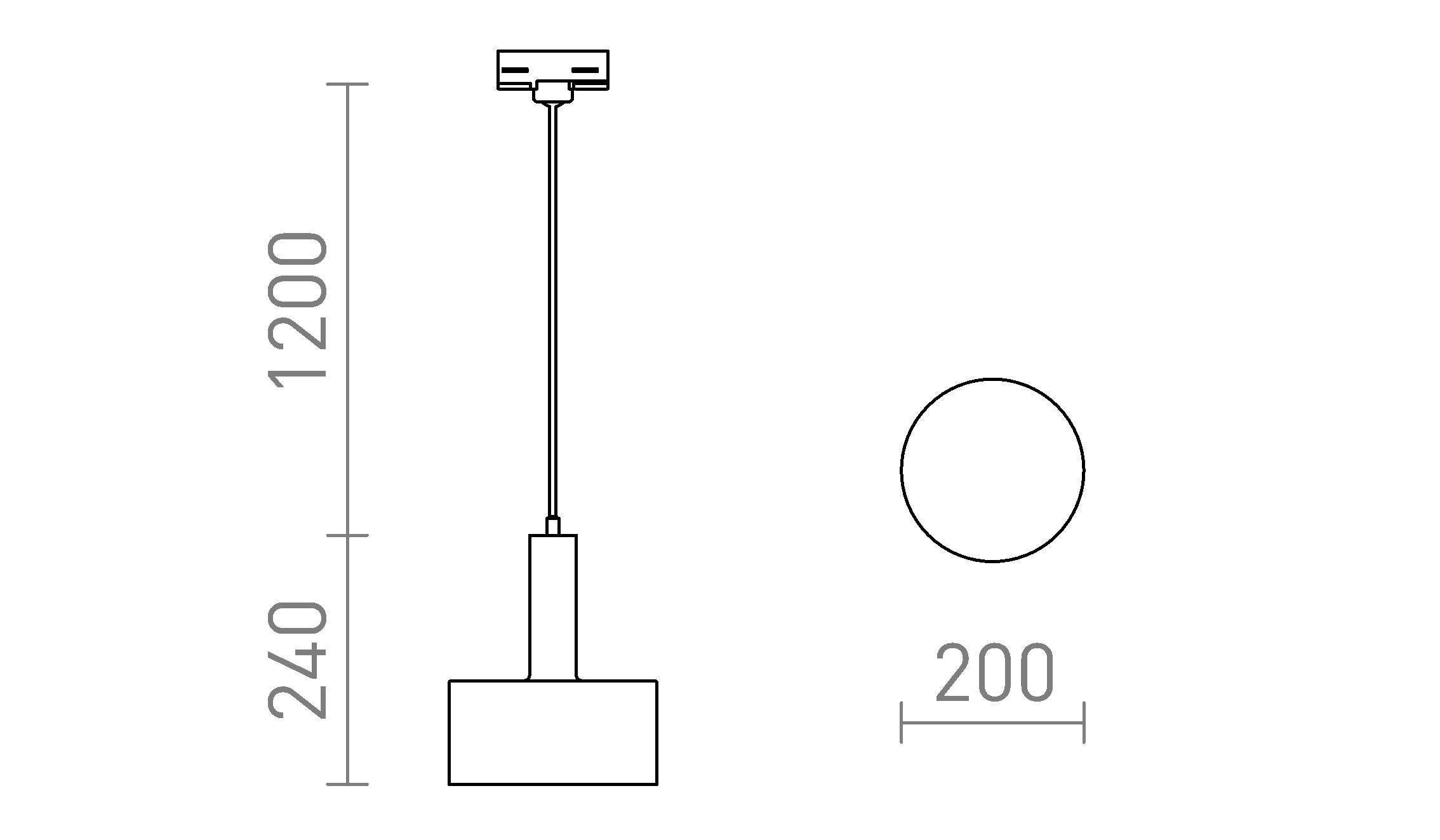 GIULIA 20 para carril trifásico - Product sketch