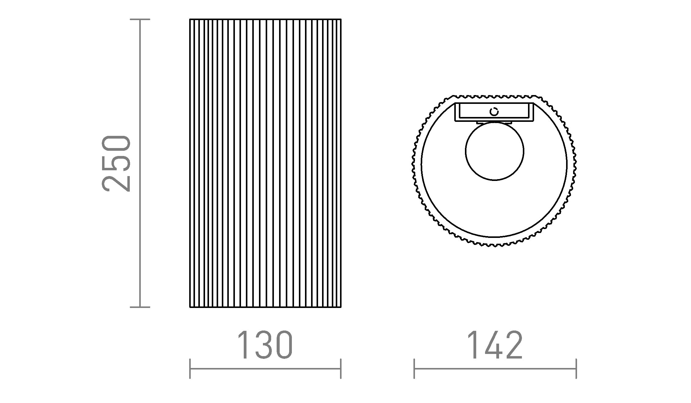 CALLUM RL2 250 стенна лампа - Product sketch