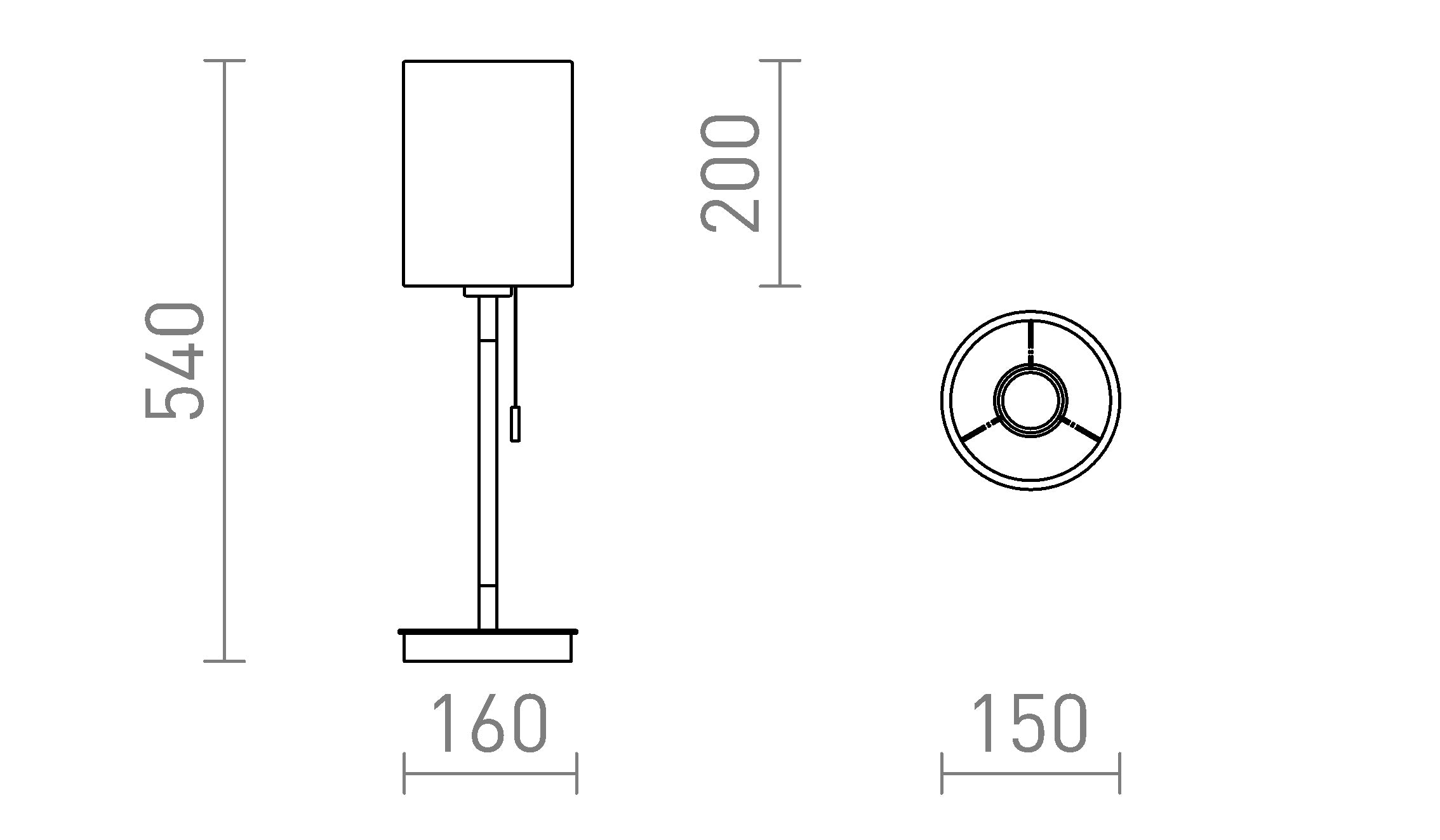 KEITH/RON 15/20 επιτραπέζιο με USB - Product sketch