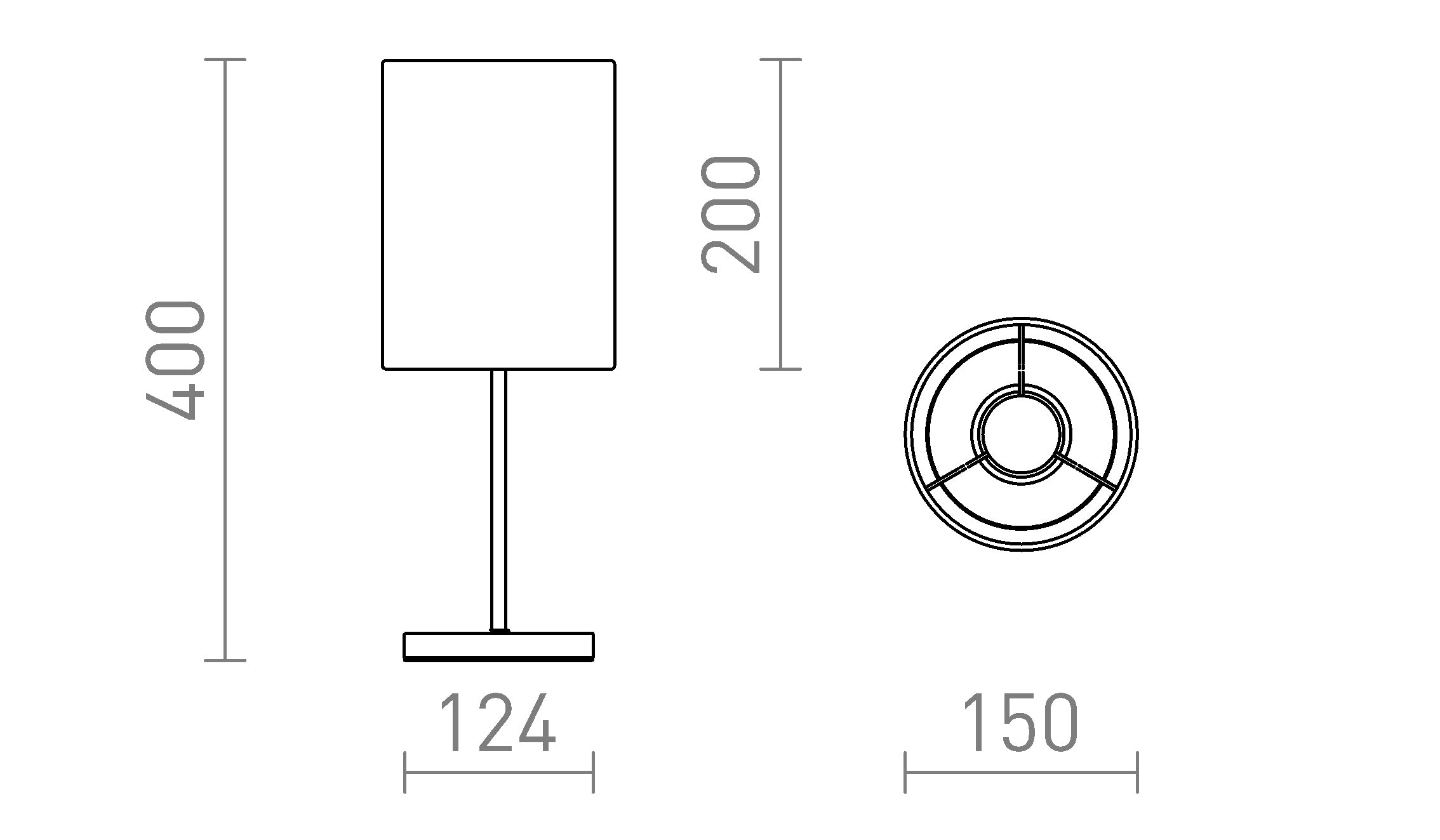 NYC/RON 15/20 bordlampa lampa - Product sketch