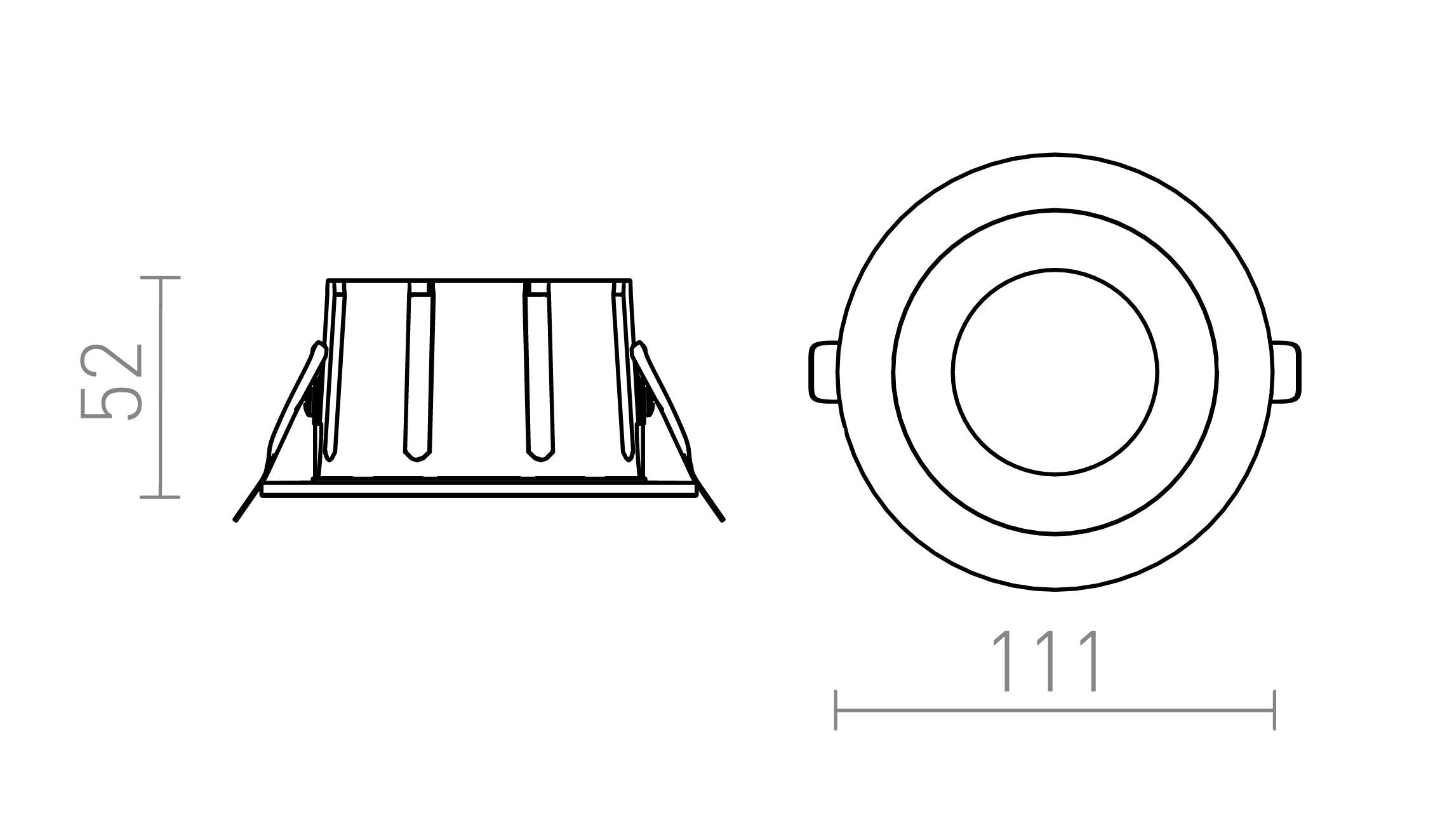 ANSEL χωνευτό λαμπτήρας - Product sketch